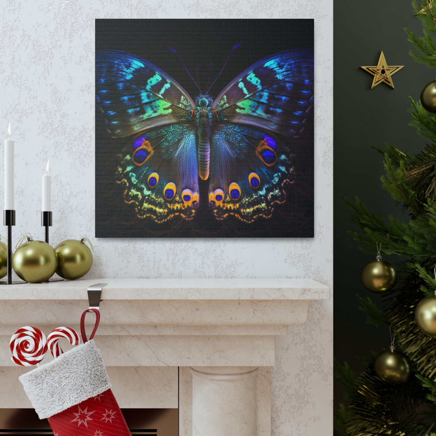 Canvas Gallery Wraps Neon Hue Butterfly 3