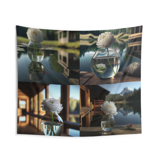 Indoor Wall Tapestries White Peony glass vase 5