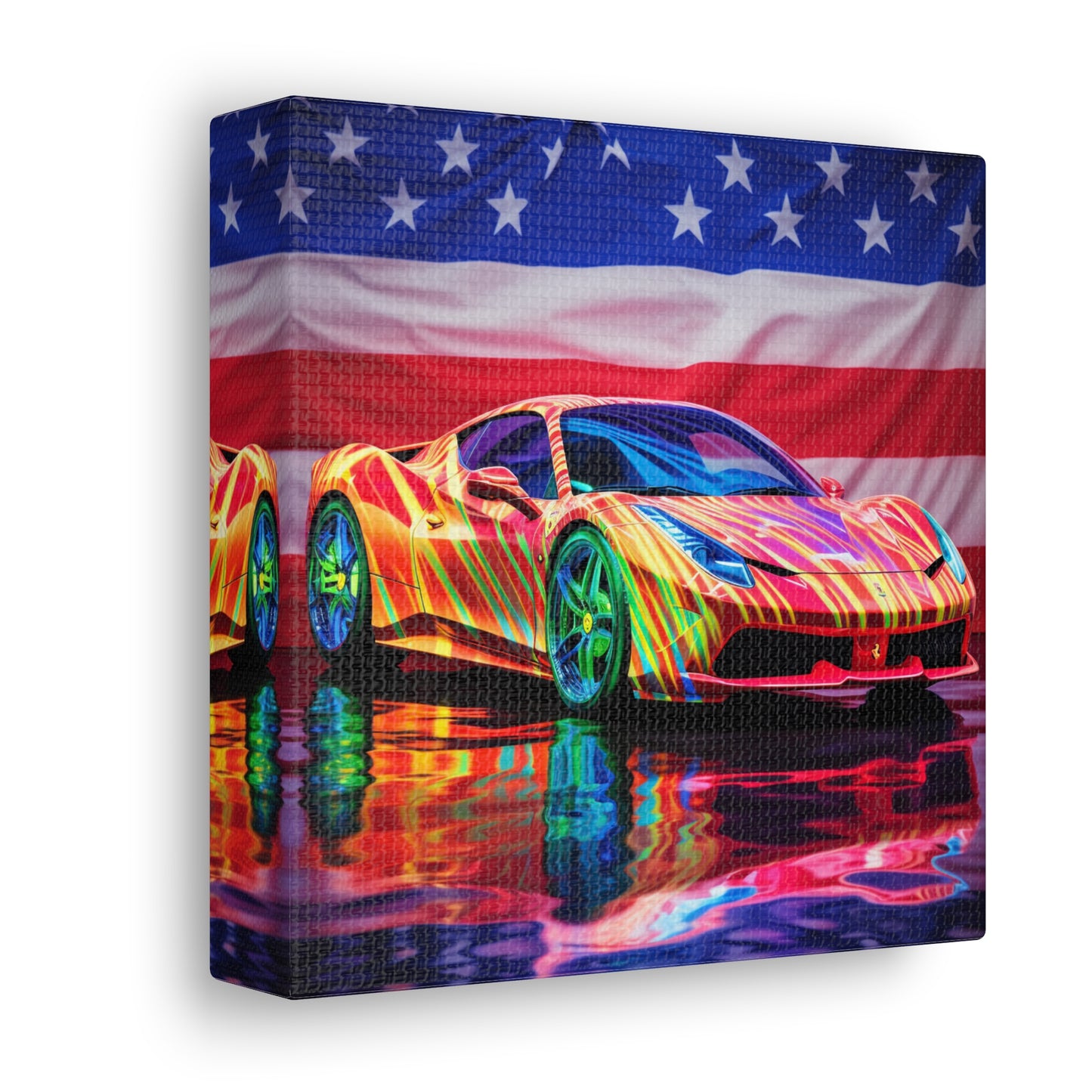 Canvas Gallery Wraps Hyper Colorfull Ferrari 4