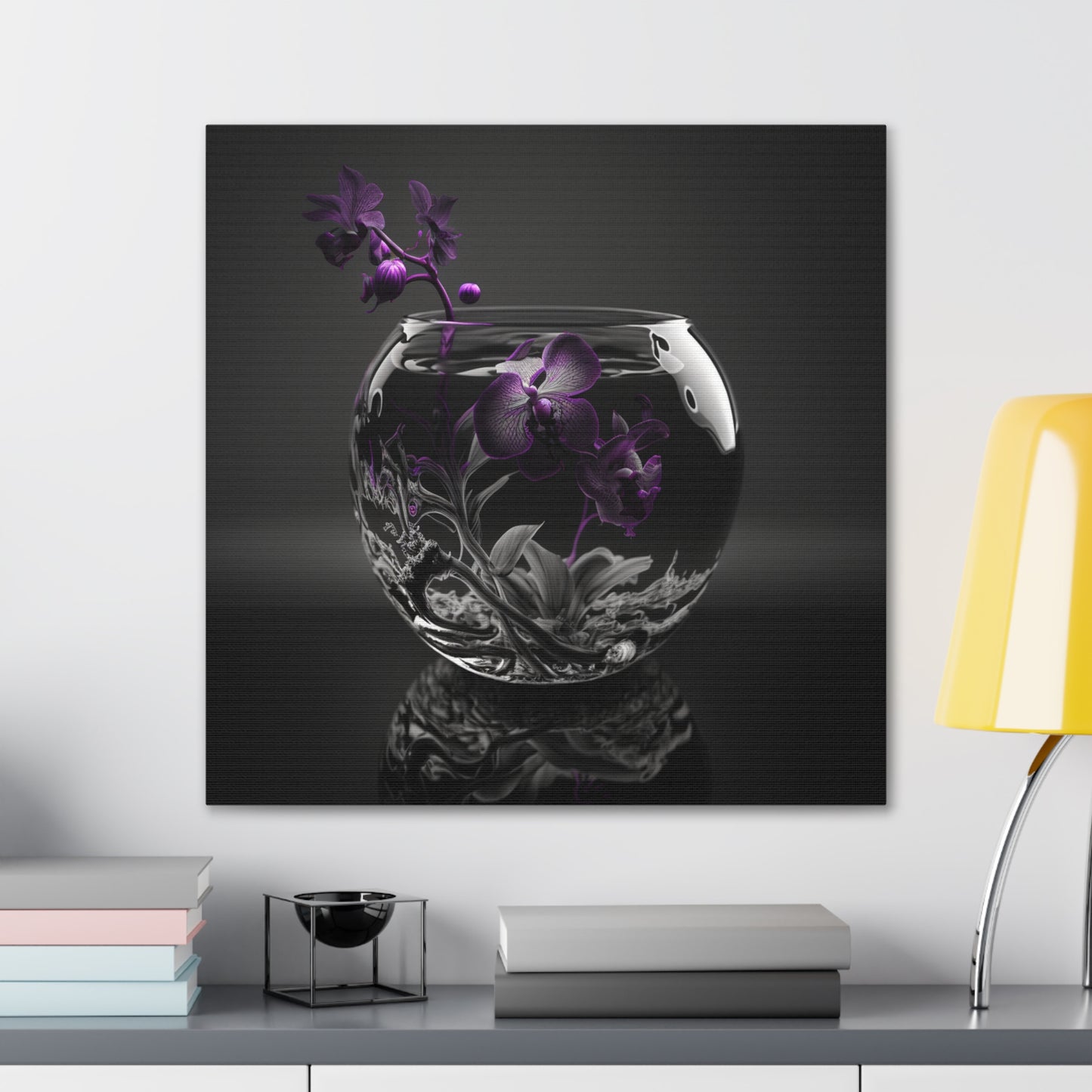 Canvas Gallery Wraps Purple Orchid Glass vase 3