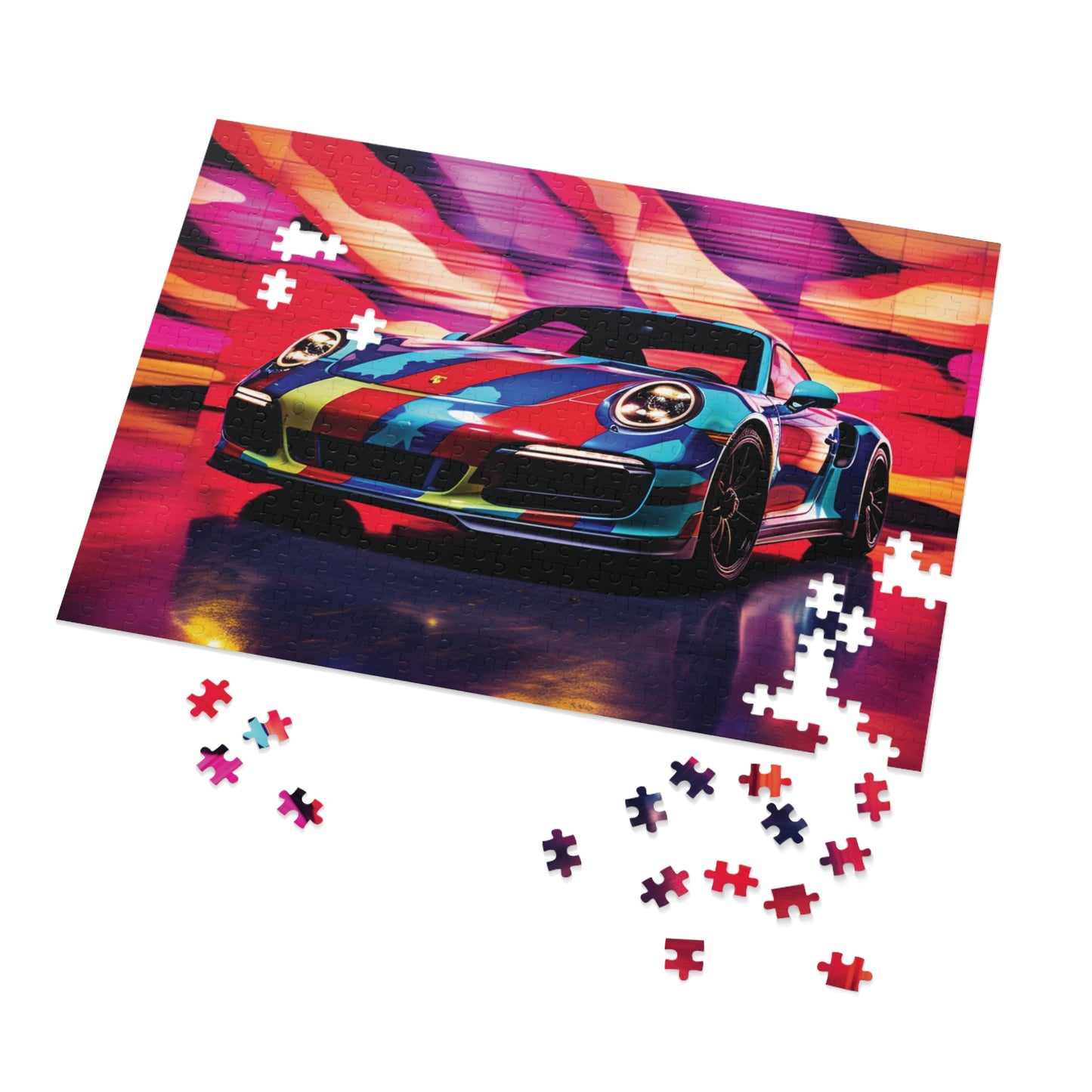Jigsaw Puzzle (30, 110, 252, 500,1000-Piece) Macro American Flag Porsche 1