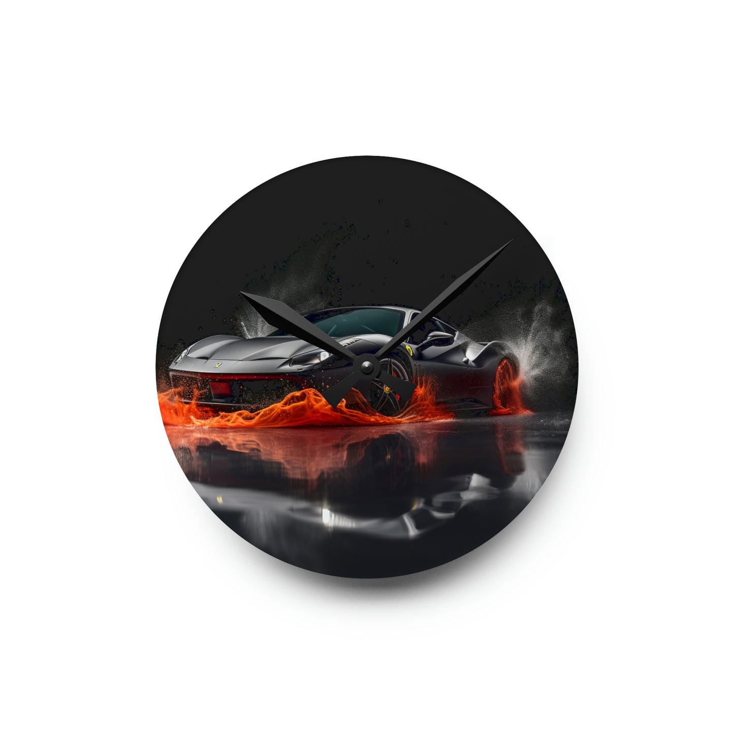 Acrylic Wall Clock Ferrari Water Splash 3