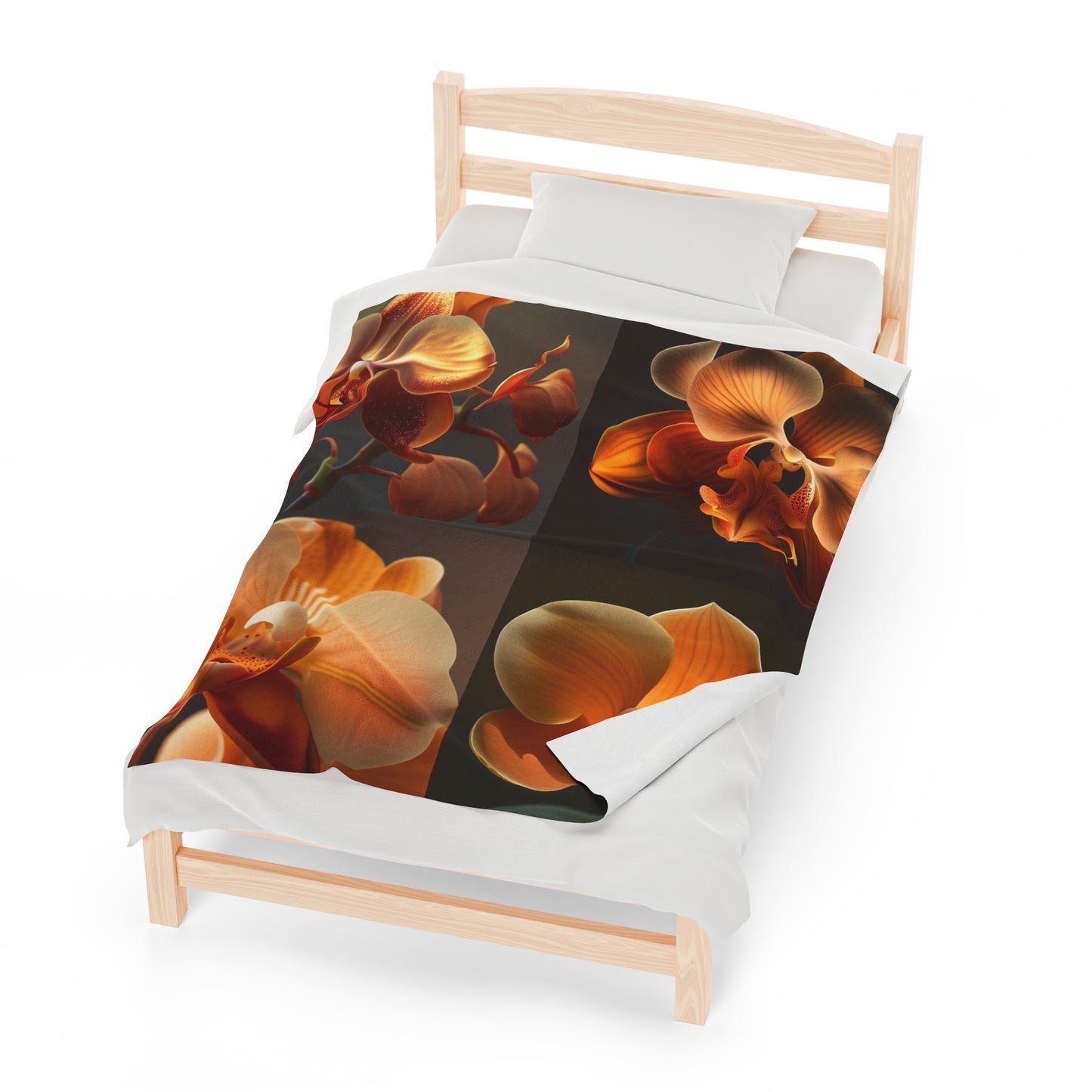 Velveteen Plush Blanket Orange Orchid 5