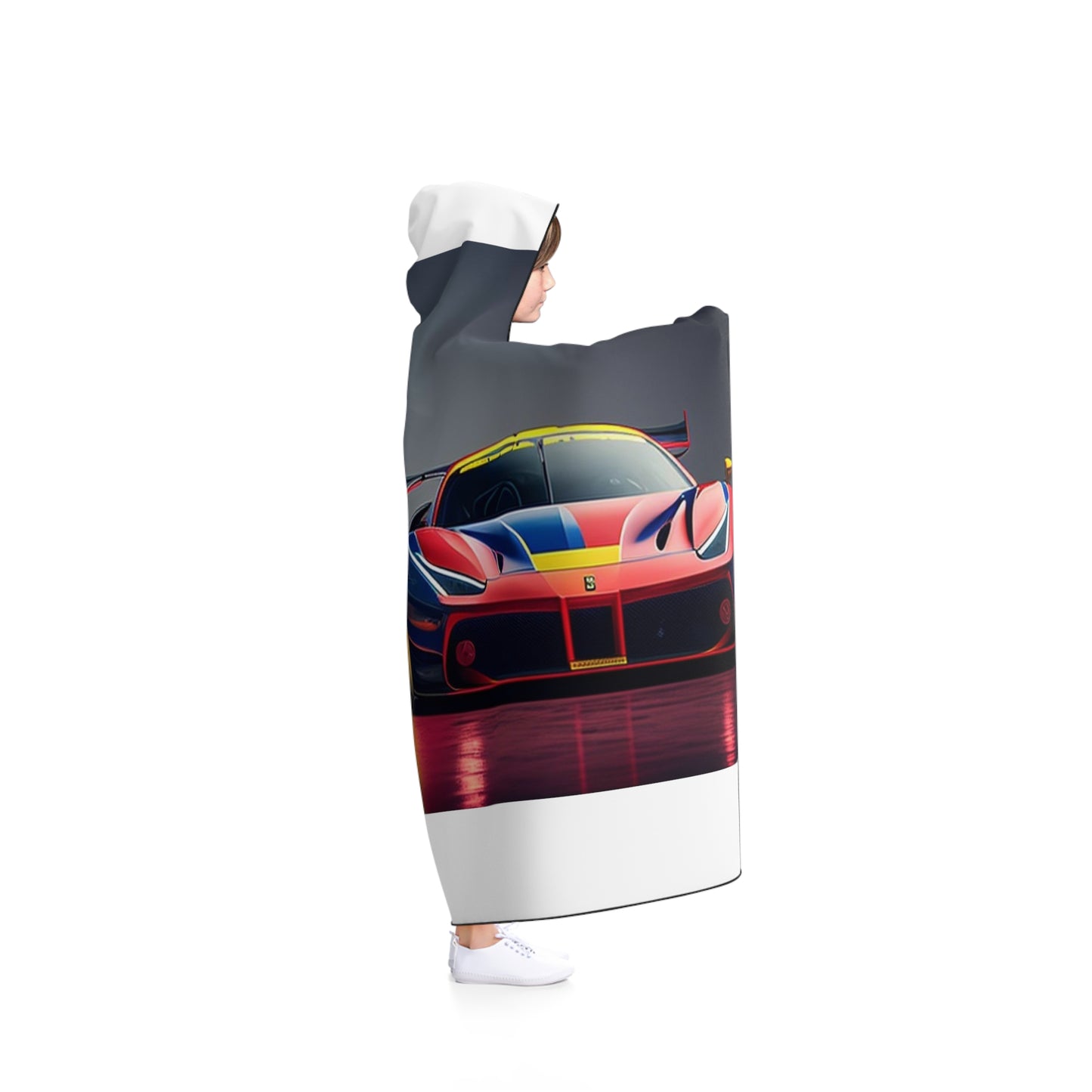 Hooded Blanket Ferrari Red Blue 1