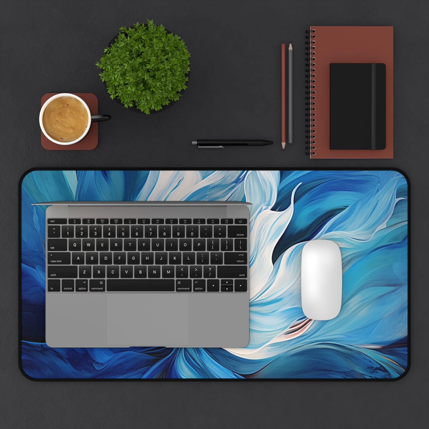 Desk Mat Blue Tluip Abstract 1