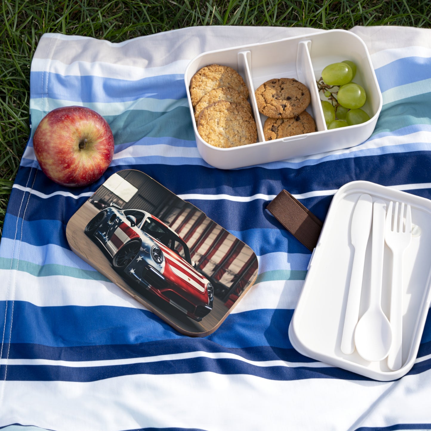 Bento Lunch Box American Flag Porsche 2