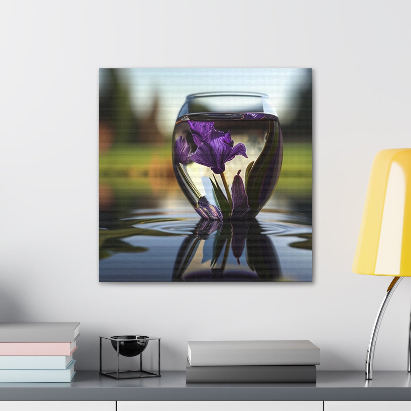Canvas Gallery Wraps Purple Iris in a vase 3