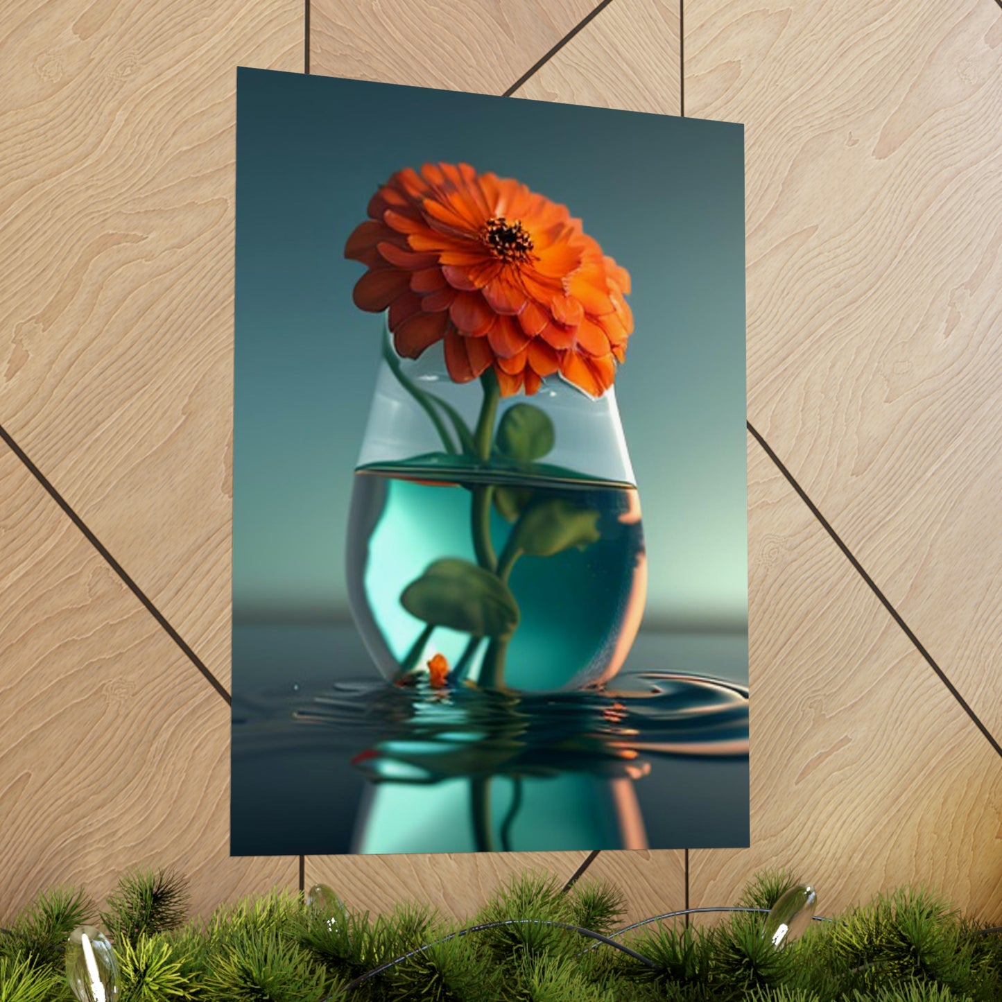 Premium Matte Vertical Posters Orange Zinnia 1