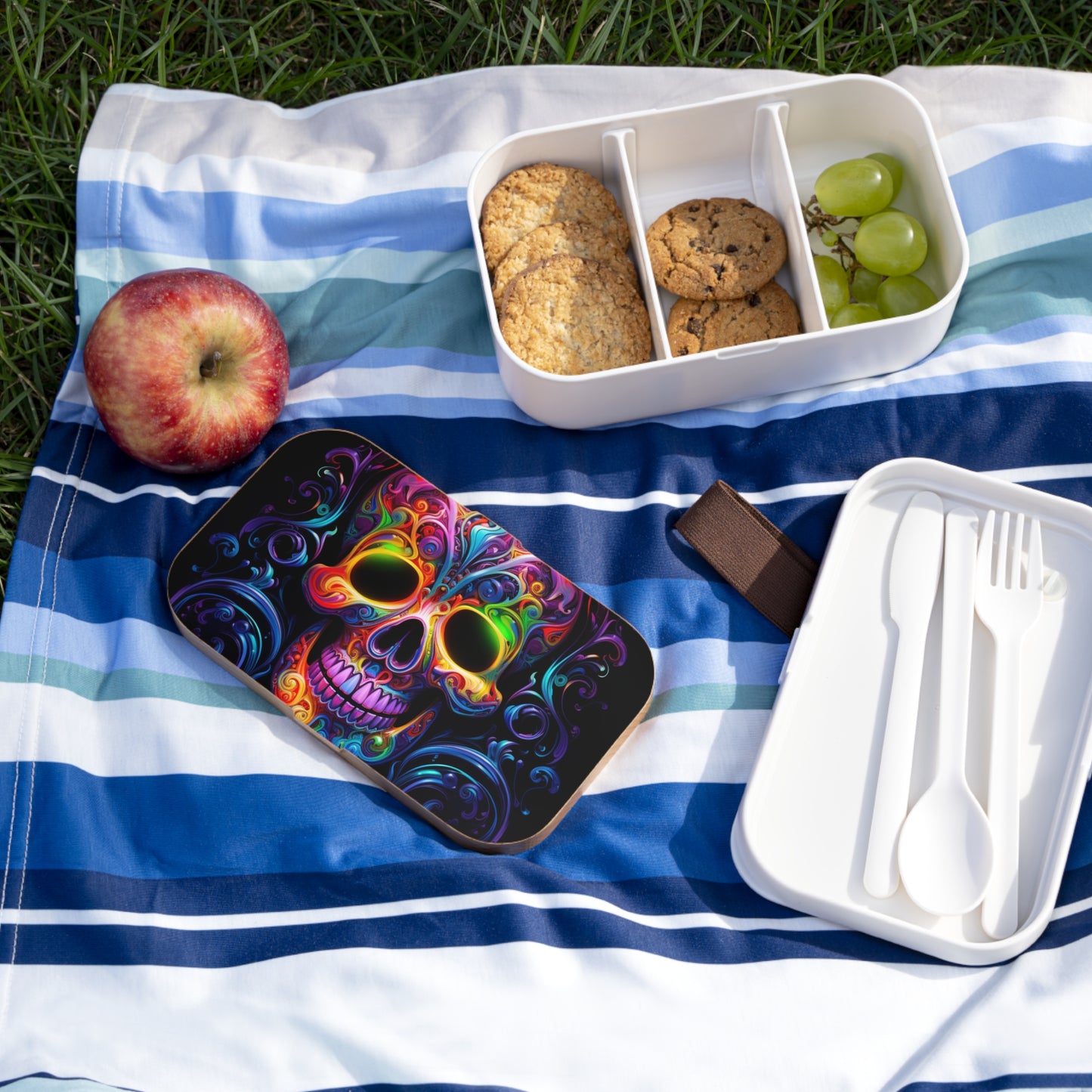 Bento Lunch Box Macro Skull Color 2