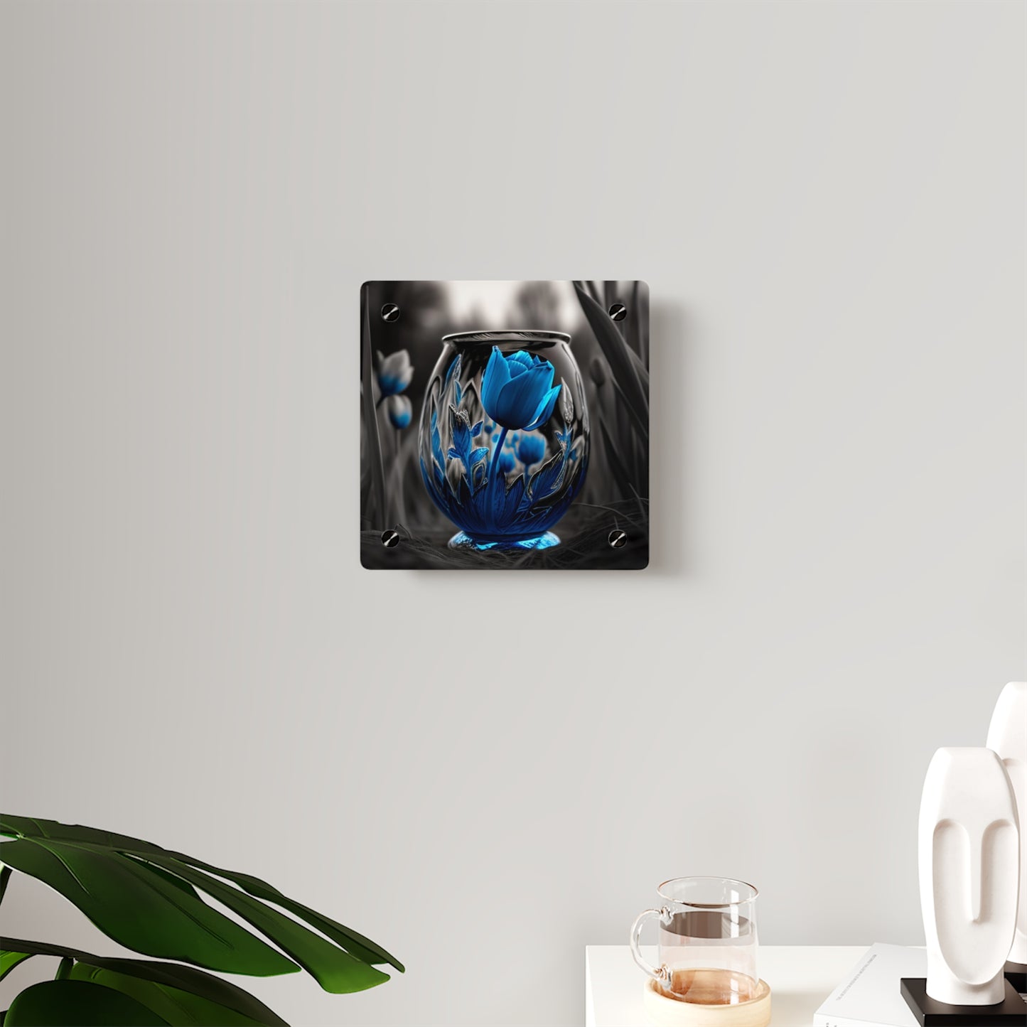 Acrylic Wall Art Panels Tulip Blue 2