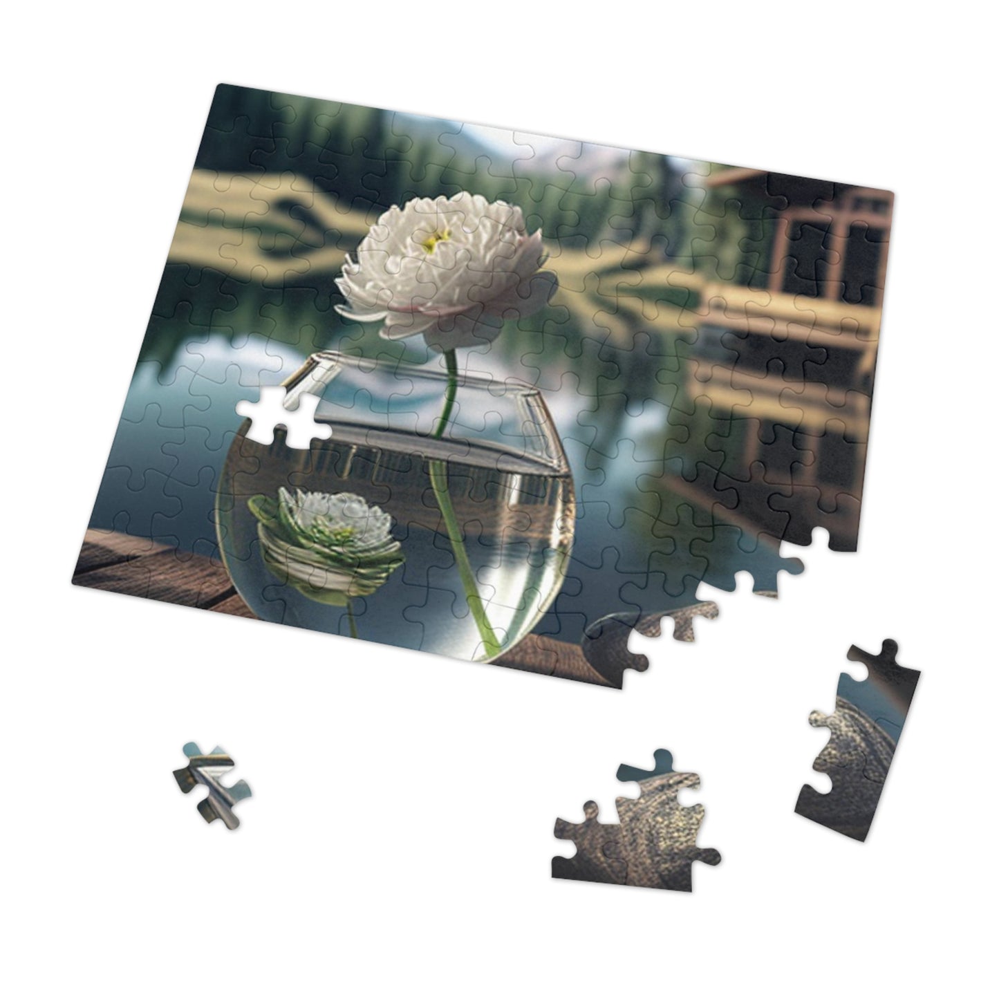 Jigsaw Puzzle (30, 110, 252, 500,1000-Piece) White Peony glass vase 2