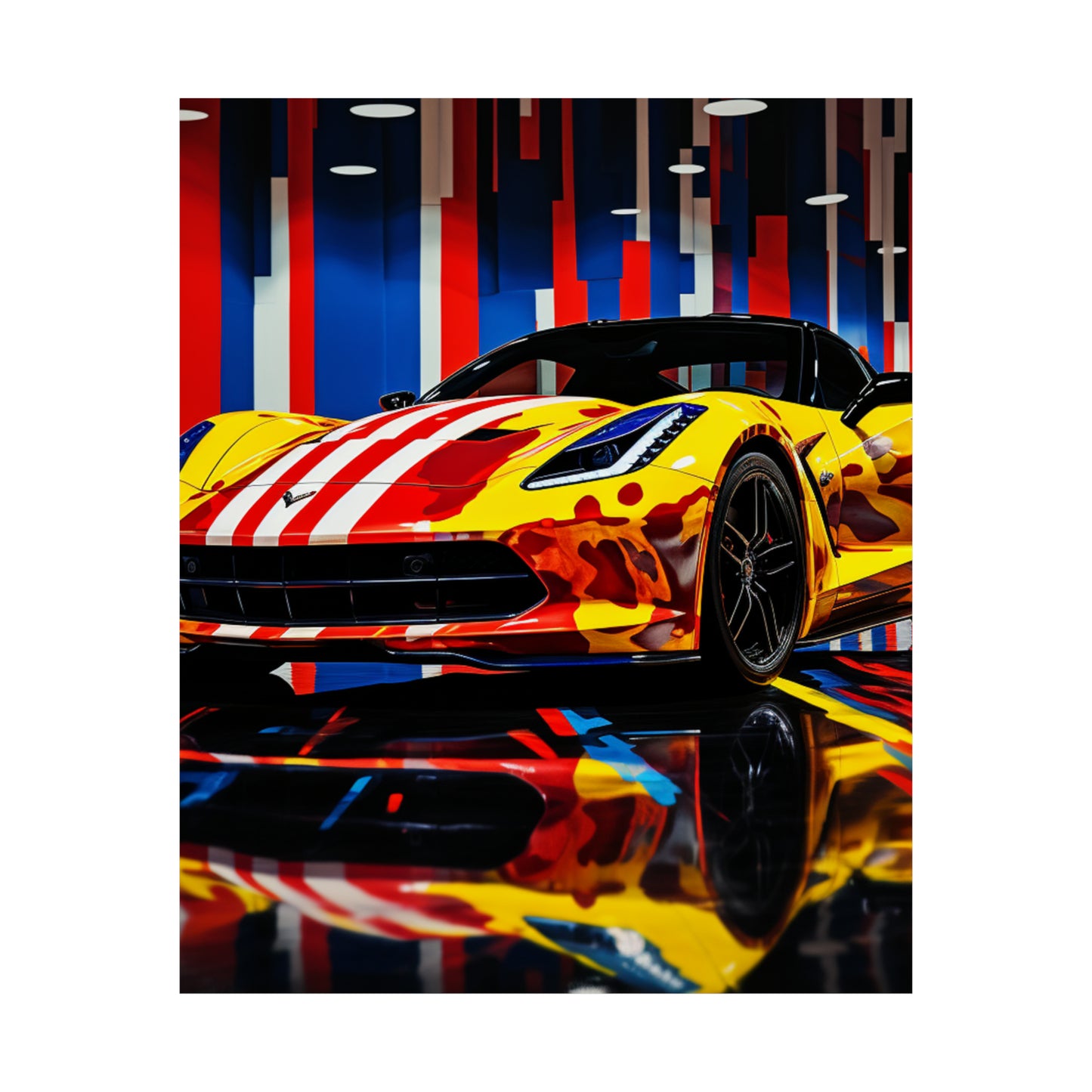 Premium Matte Vertical Posters Macro Flag Ferrari 4