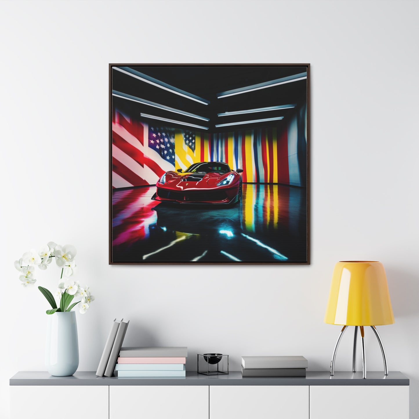 Gallery Canvas Wraps, Square Frame Macro Flag Ferrari 2