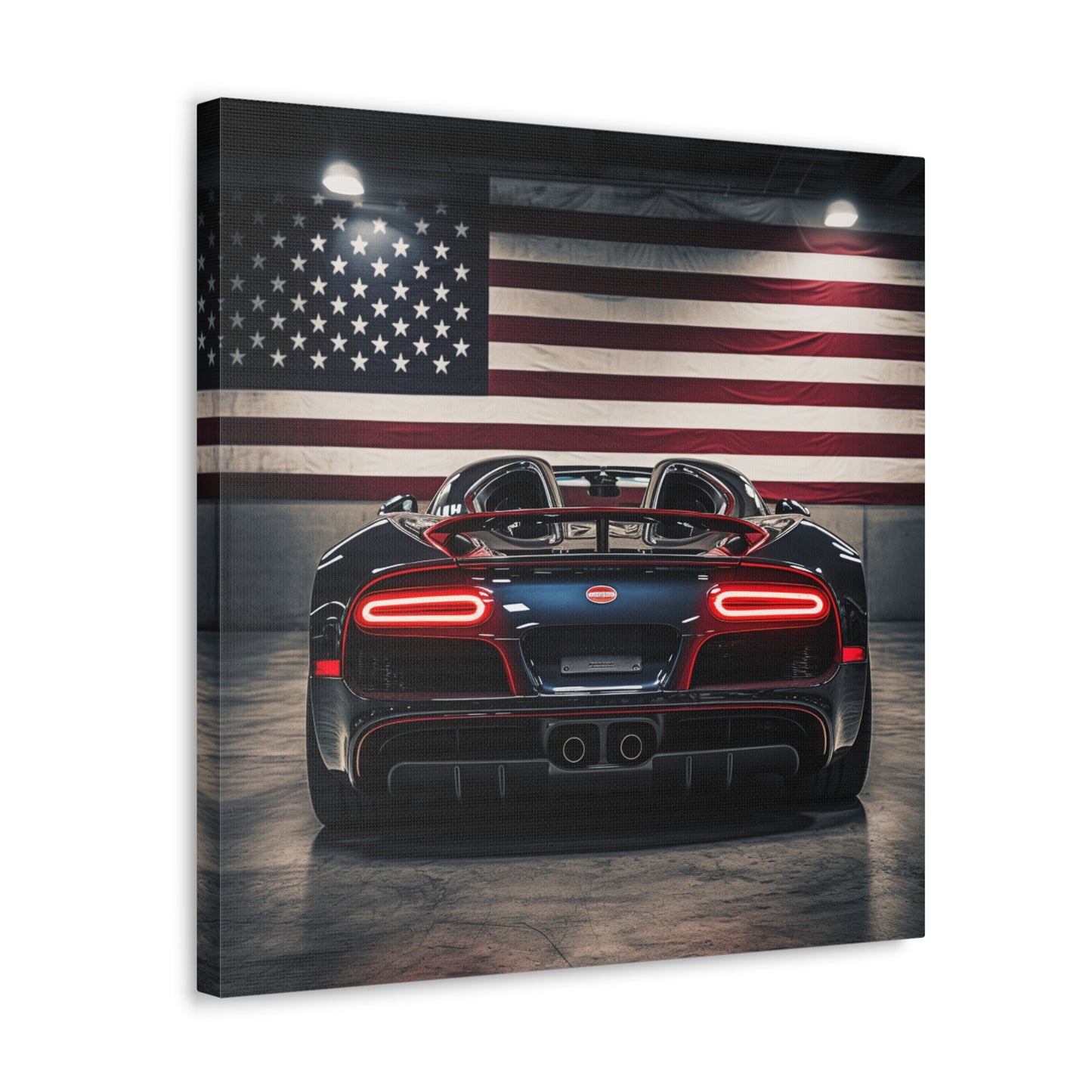 Canvas Gallery Wraps American Flag Background Bugatti 4