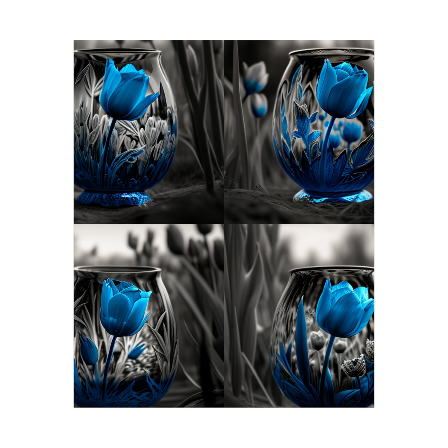 Premium Matte Vertical Posters Tulip Blue 5