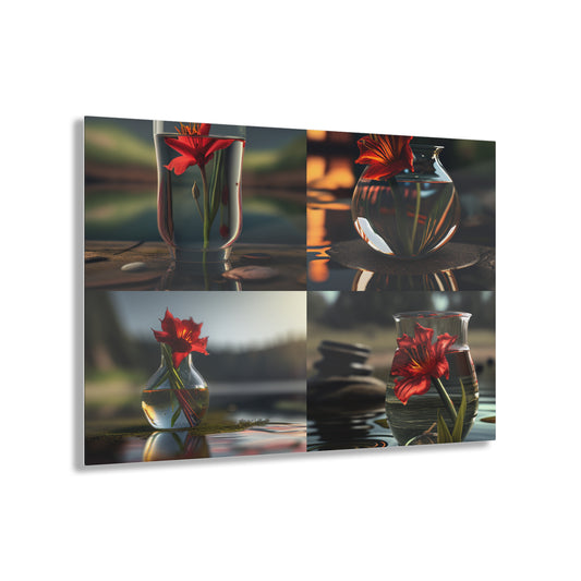 Acrylic Prints Red Lily in a Glass vase 5