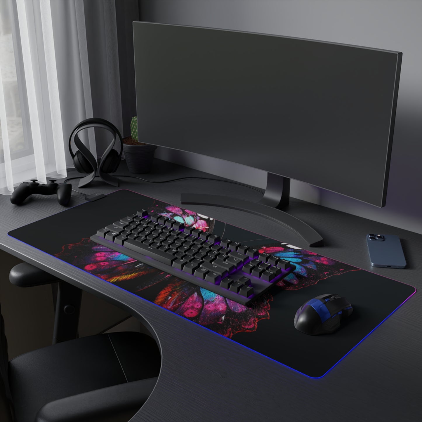 LED Gaming Mouse Pad Hyper Butterfly Real