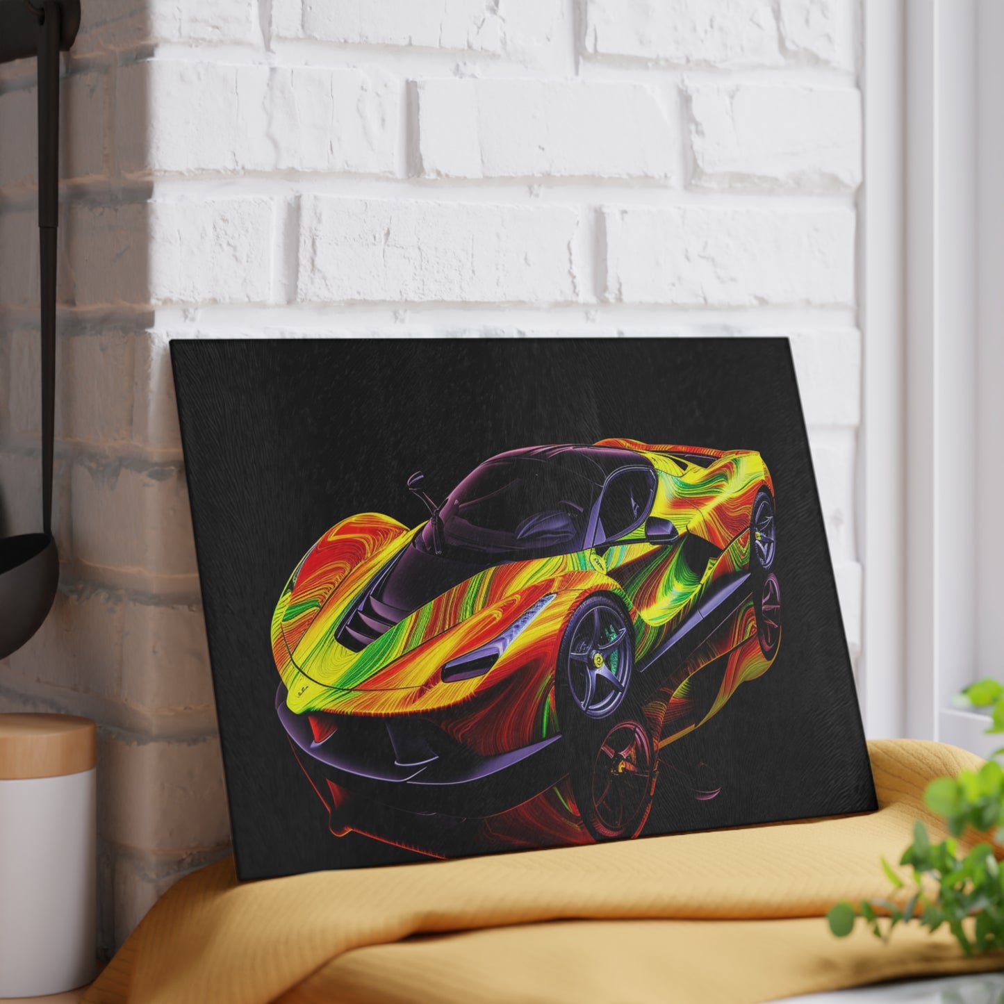 Glass Cutting Board Ferrari Neon 4