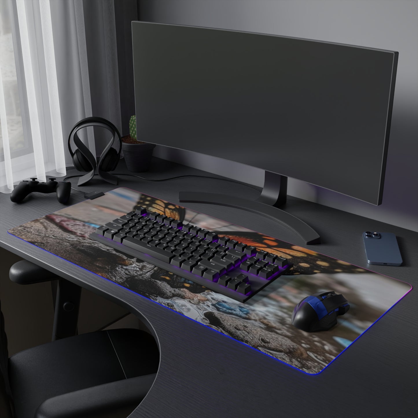 LED Gaming Mouse Pad Water Butterfly Street 4