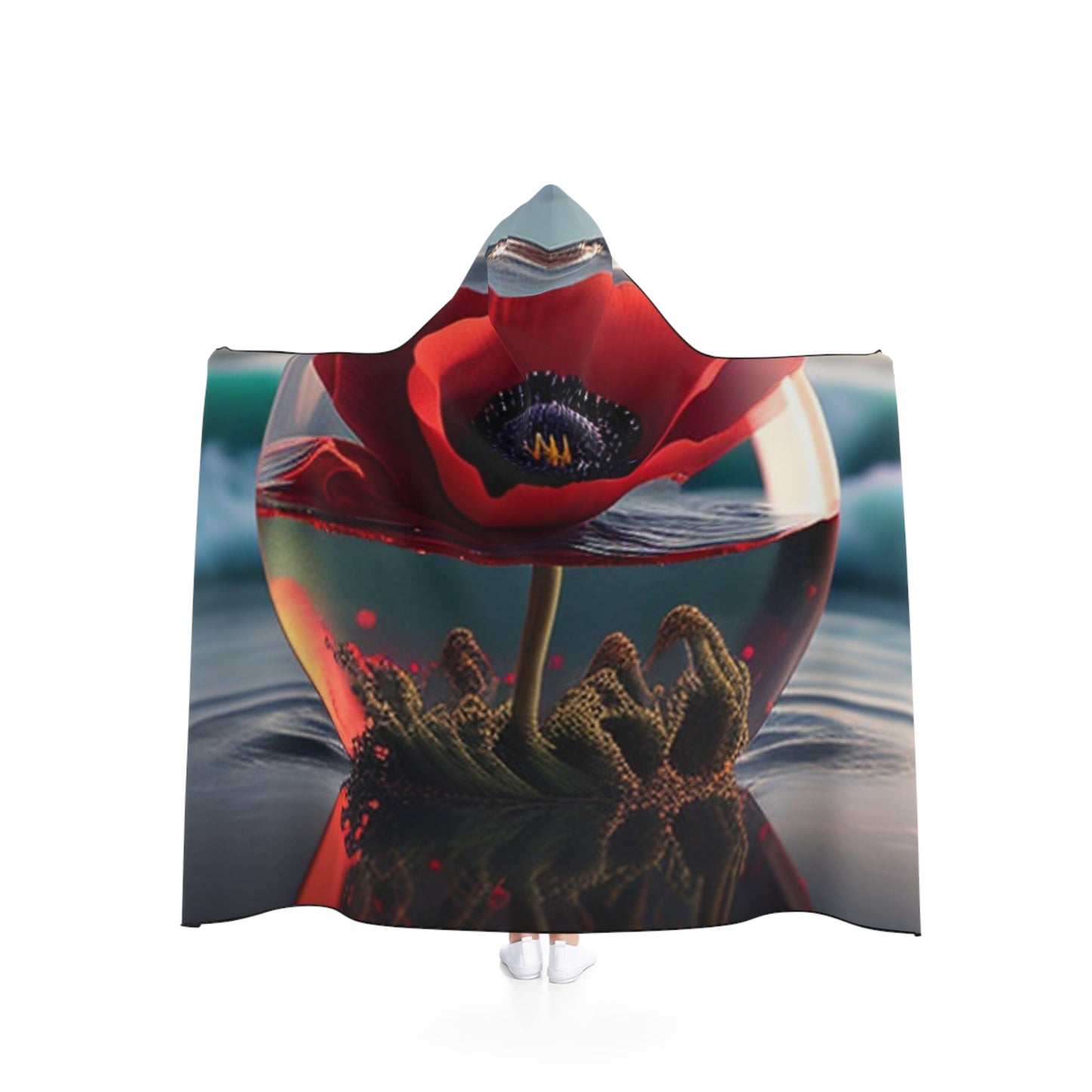 Hooded Blanket Red Anemone in a Vase 4