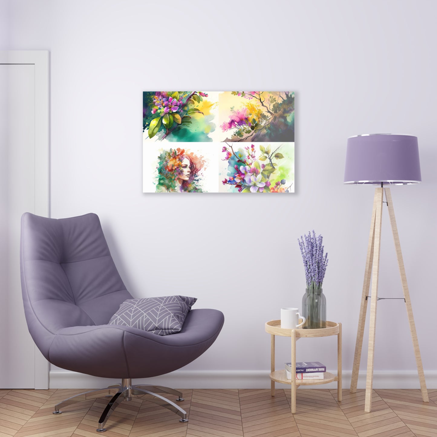 Acrylic Prints Mother Nature Bright Spring Colors Realistic Watercolor 5