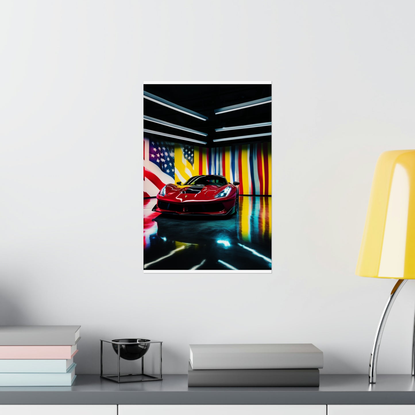 Premium Matte Vertical Posters Macro Flag Ferrari 2