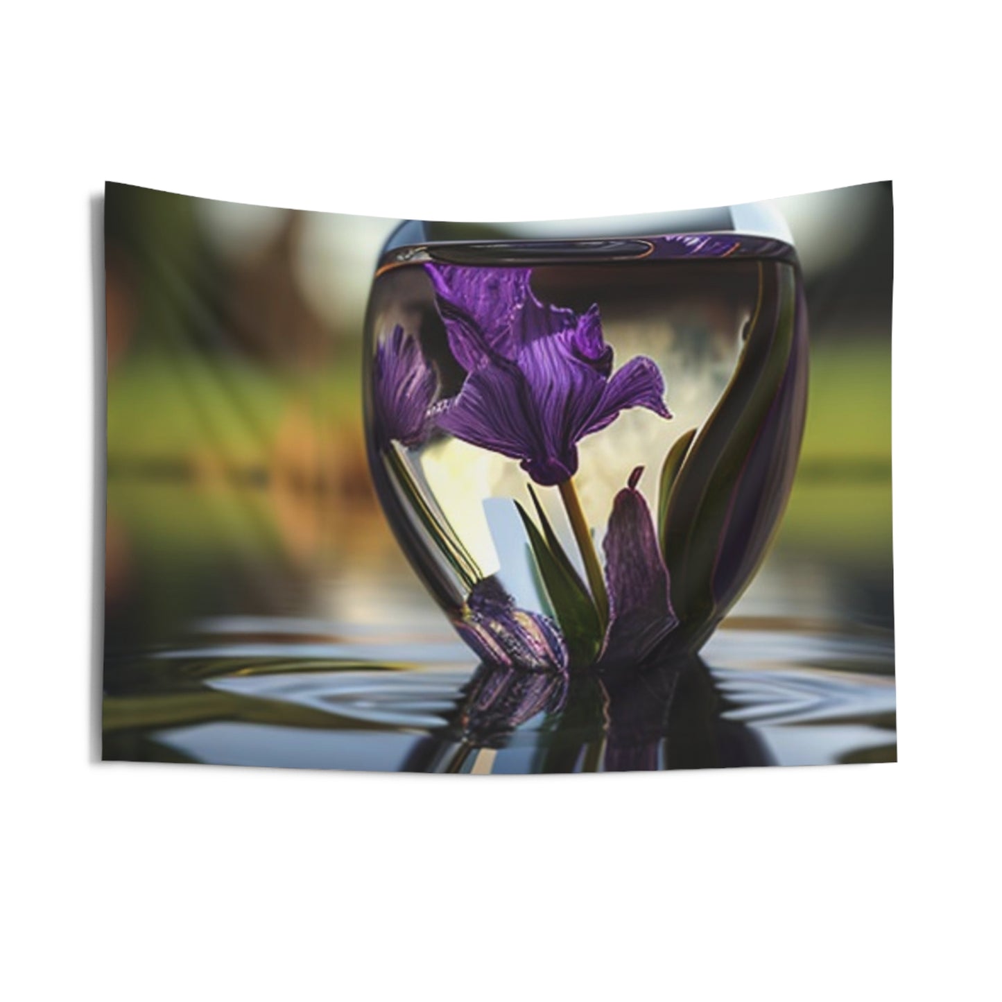 Indoor Wall Tapestries Purple Iris in a vase 3