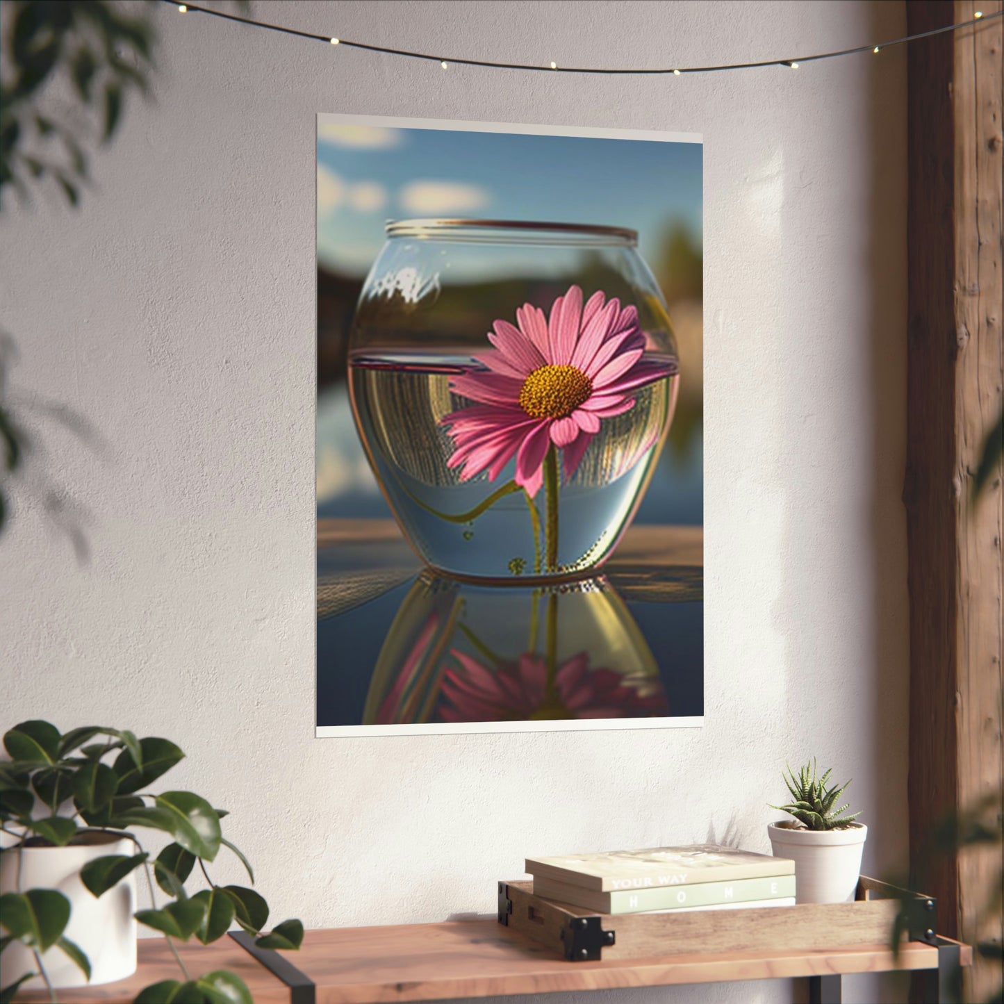 Premium Matte Vertical Posters Pink Daisy 3