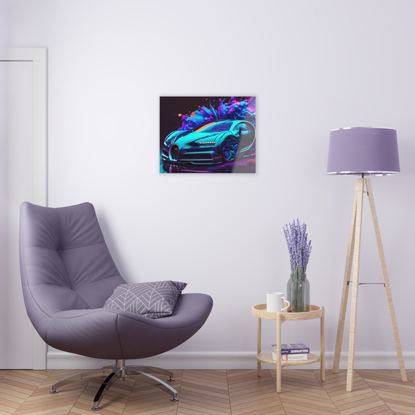 Acrylic Prints Bugatti Neon Chiron 3