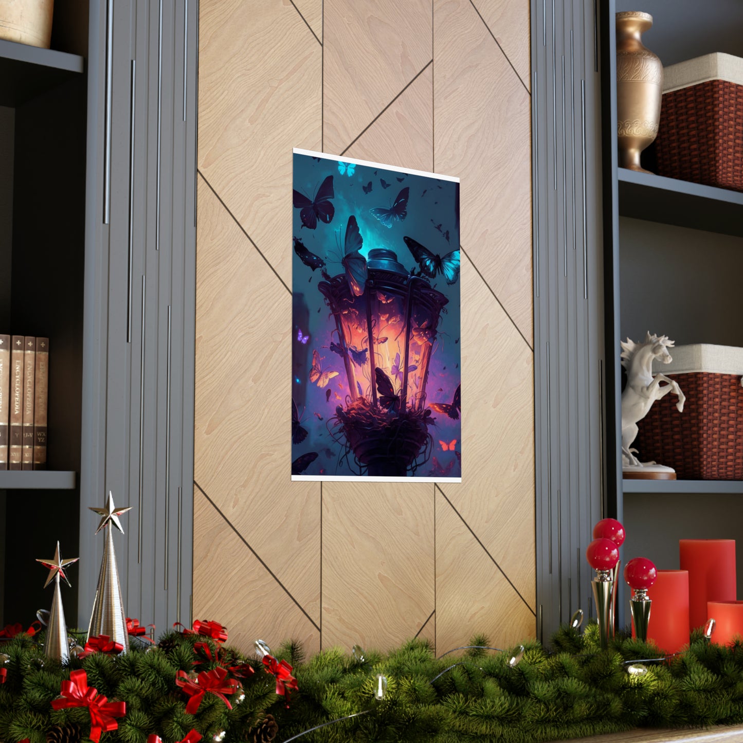 Premium Matte Vertical Posters Street Light Butterfly 3