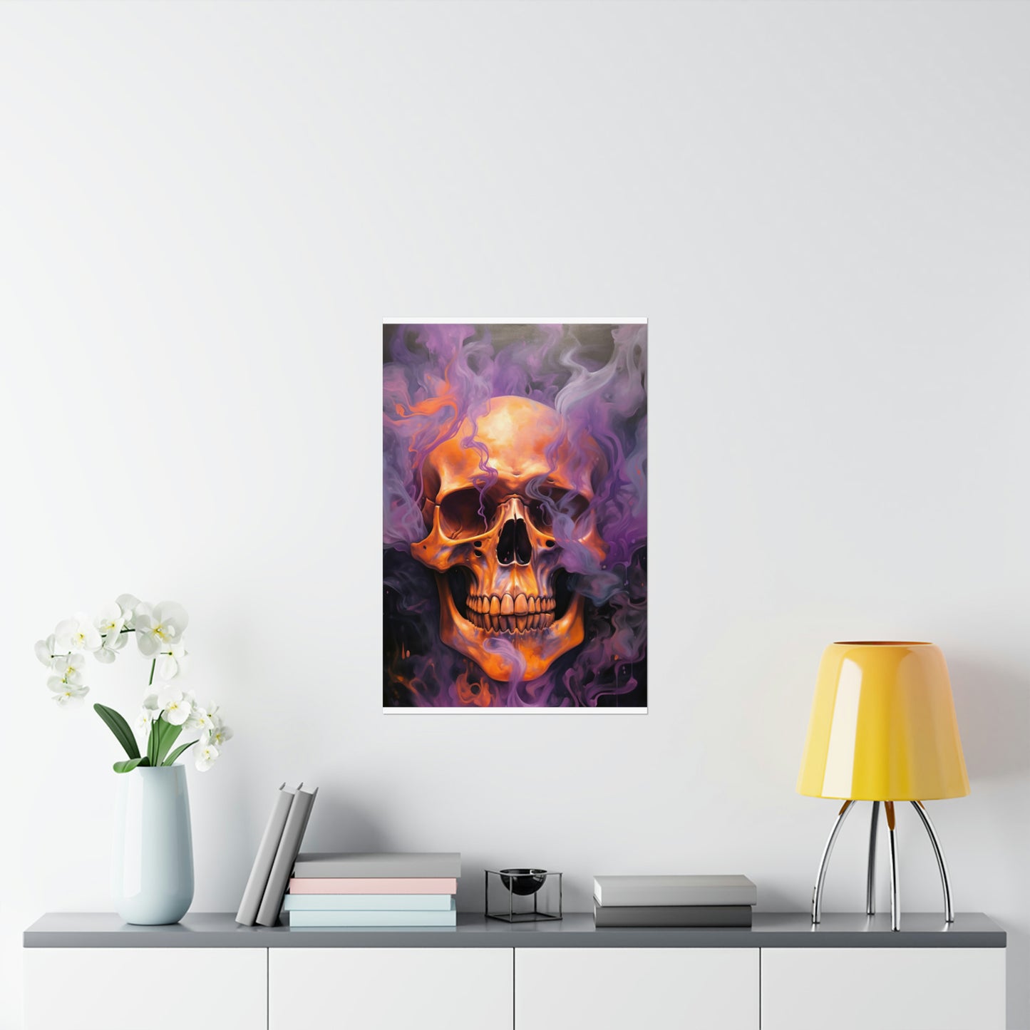 Premium Matte Vertical Posters Skull Flames 4