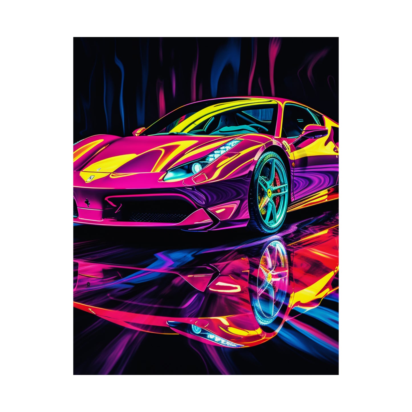 Premium Matte Vertical Posters Pink Ferrari Macro 2