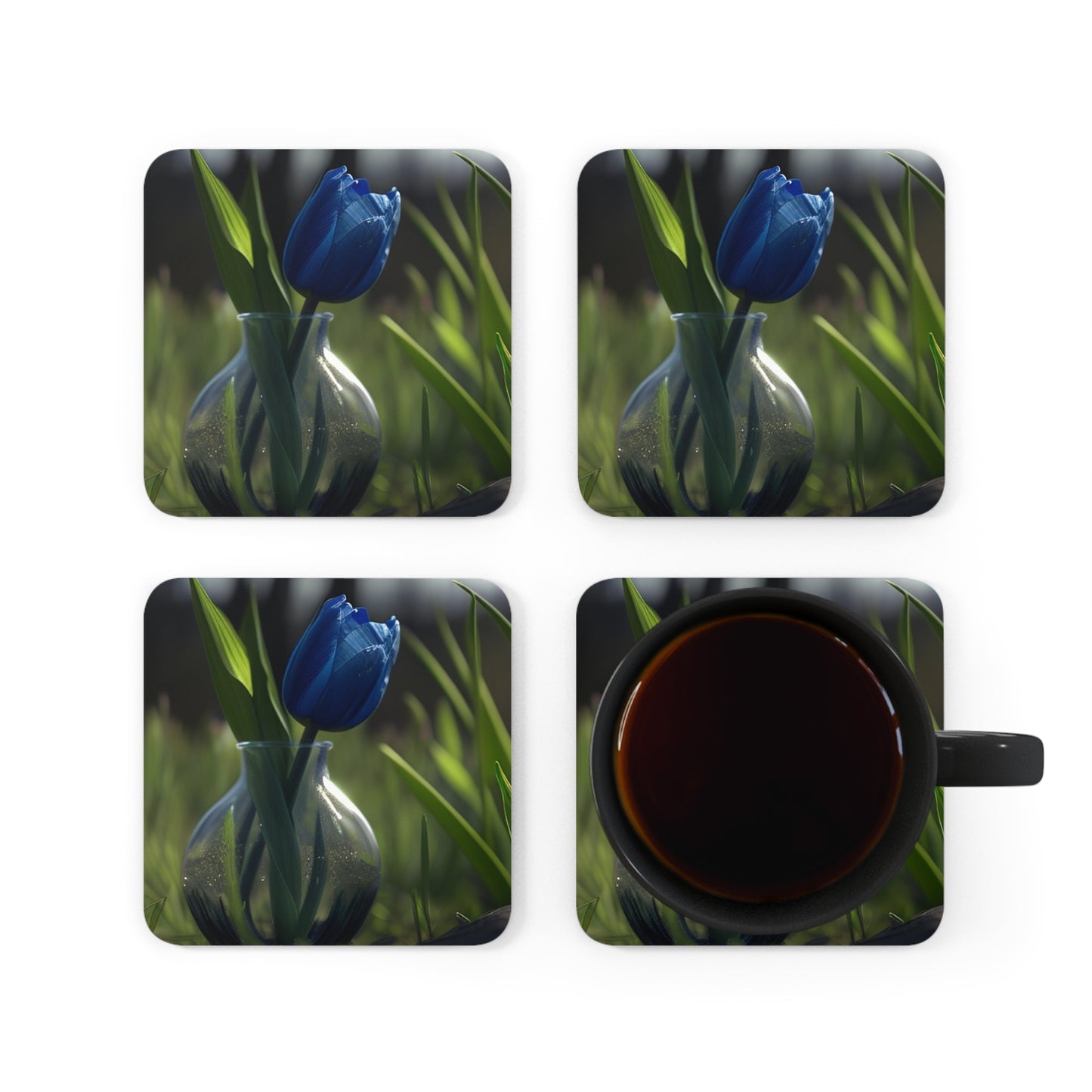 Corkwood Coaster Set Tulip 1