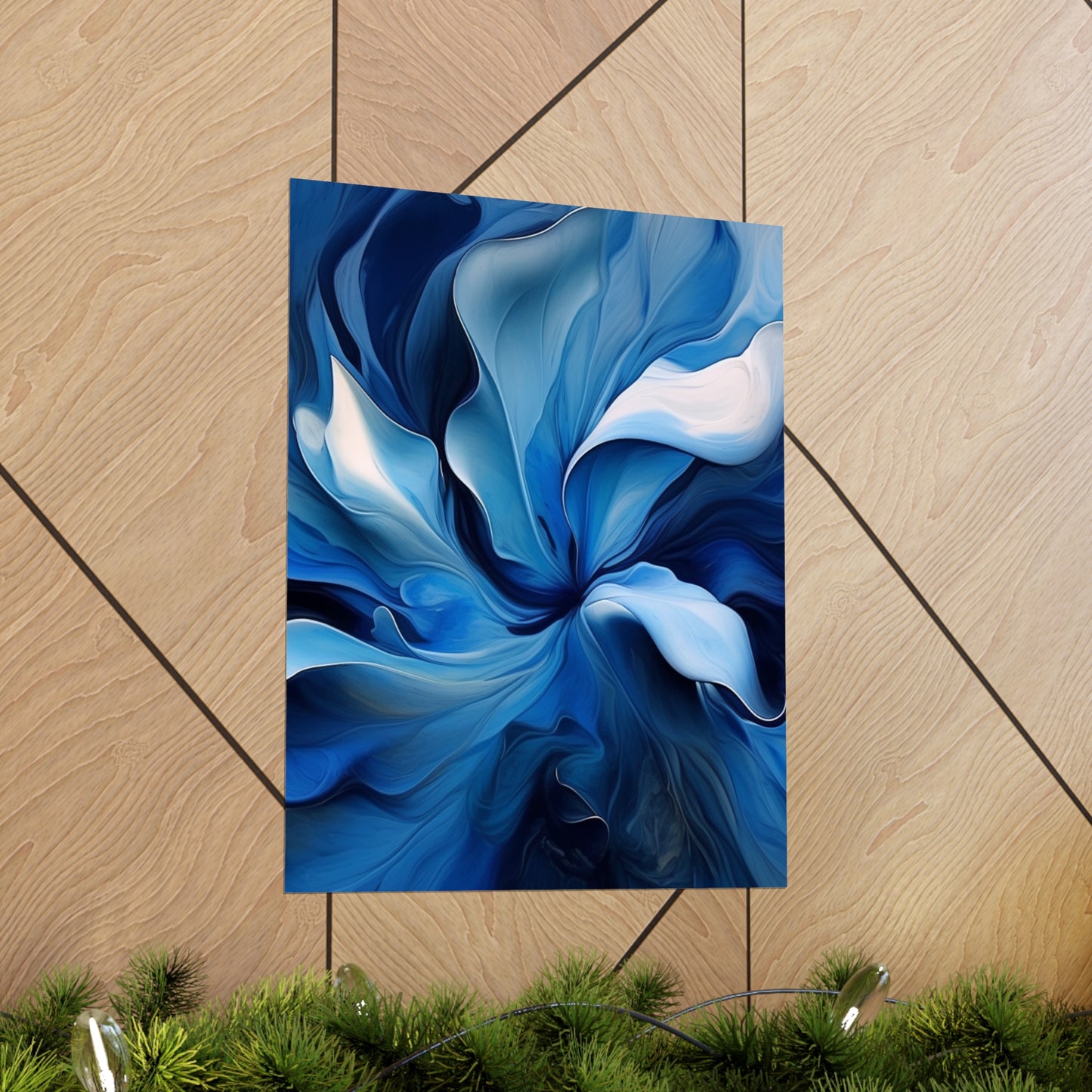 Premium Matte Vertical Posters Abstract Blue Tulip 4