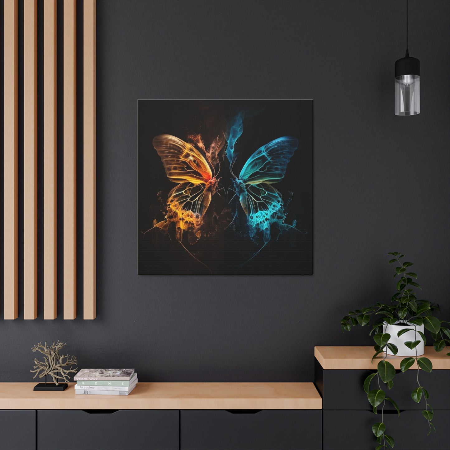 Canvas Gallery Wraps Kiss Neon Butterfly 3