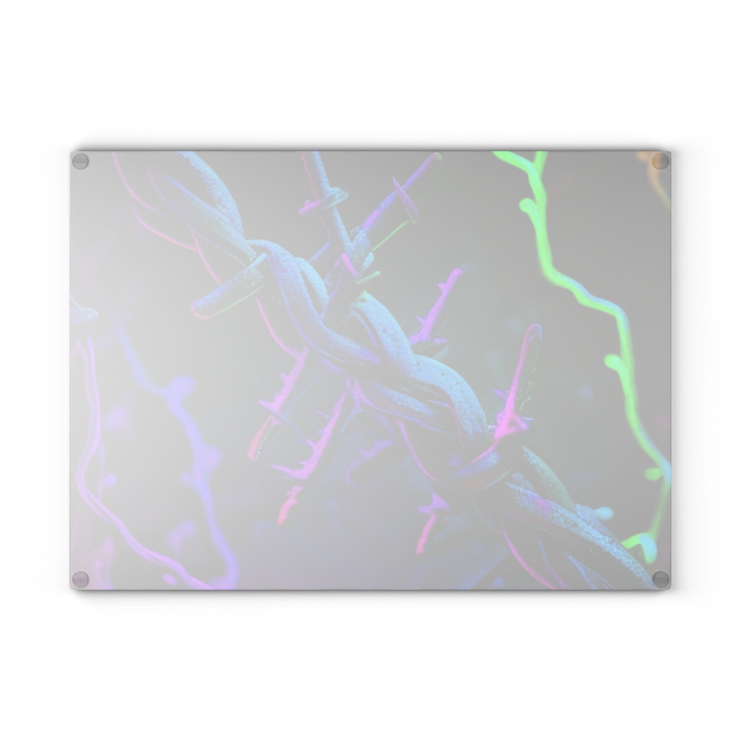 Glass Cutting Board Macro Neon Barbs 4
