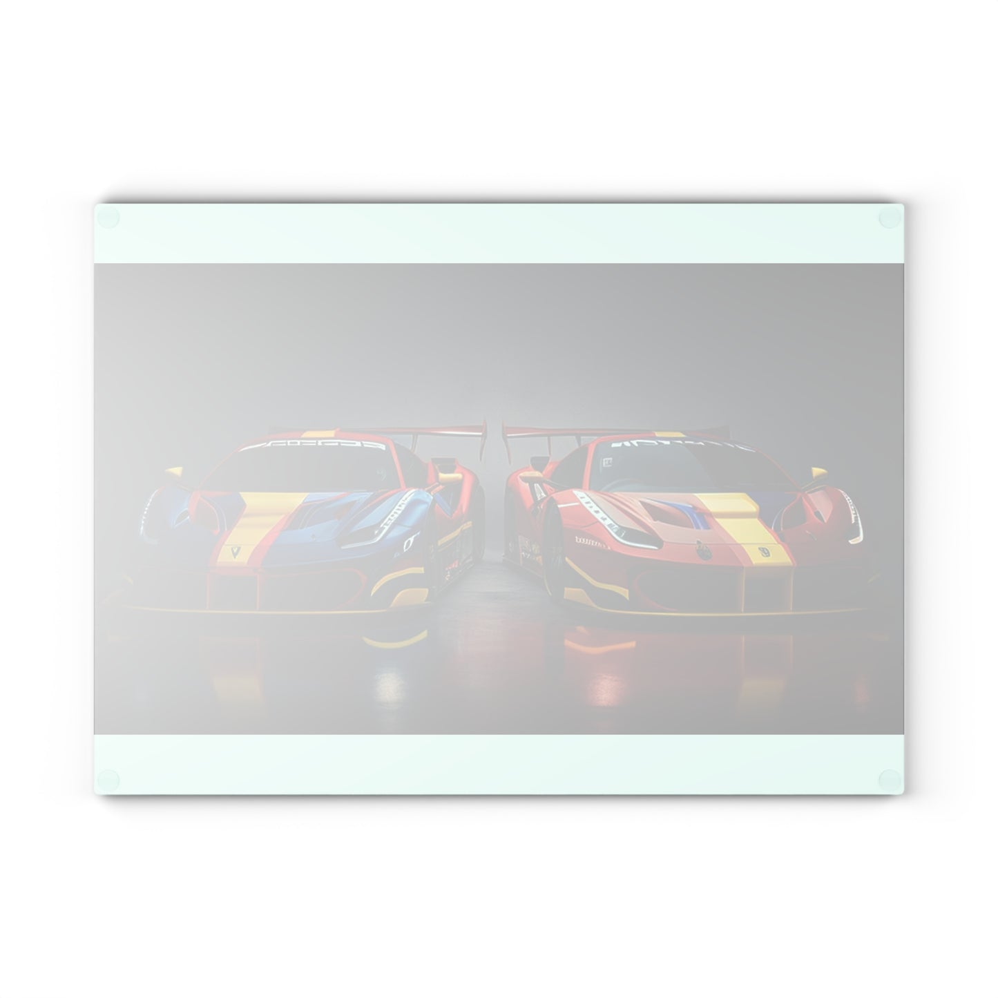 Glass Cutting Board Ferrari Red Blue 4