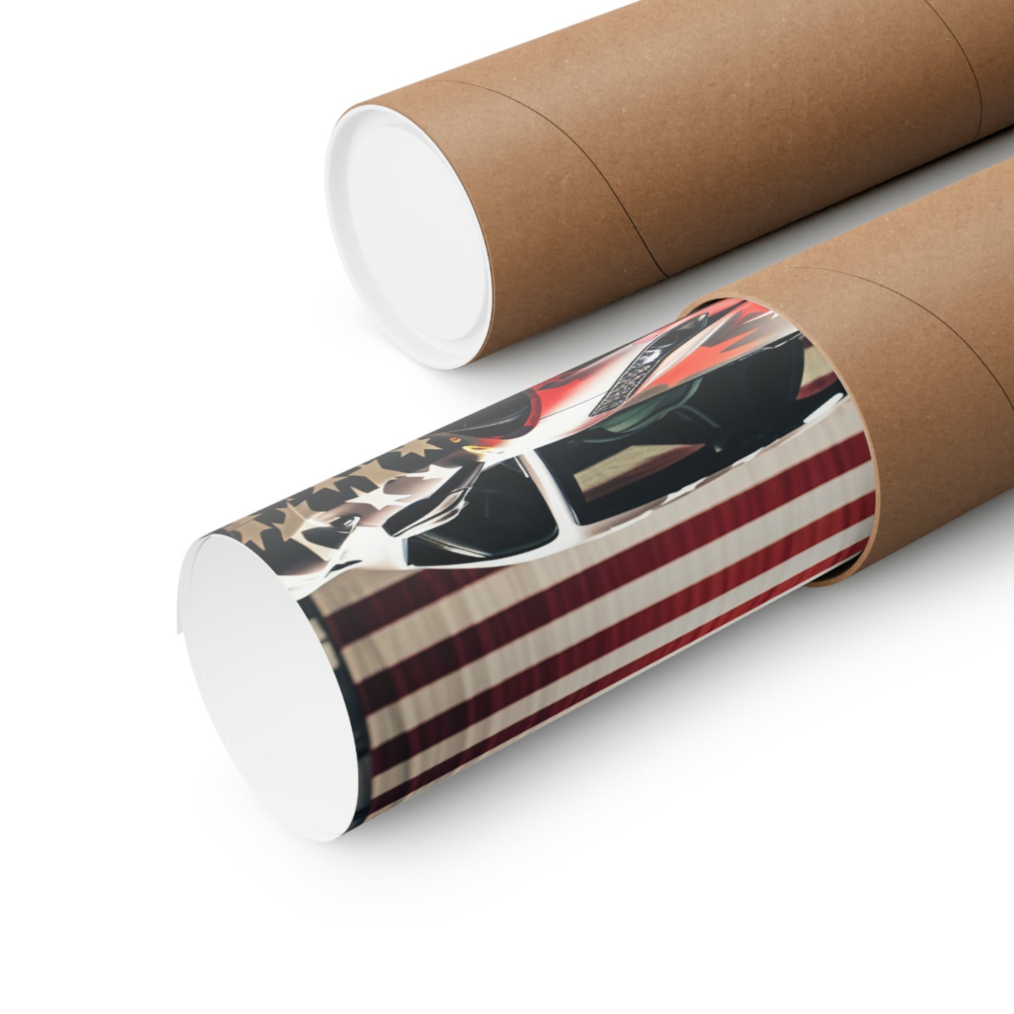 Premium Matte Vertical Posters American Flag Farrari 1