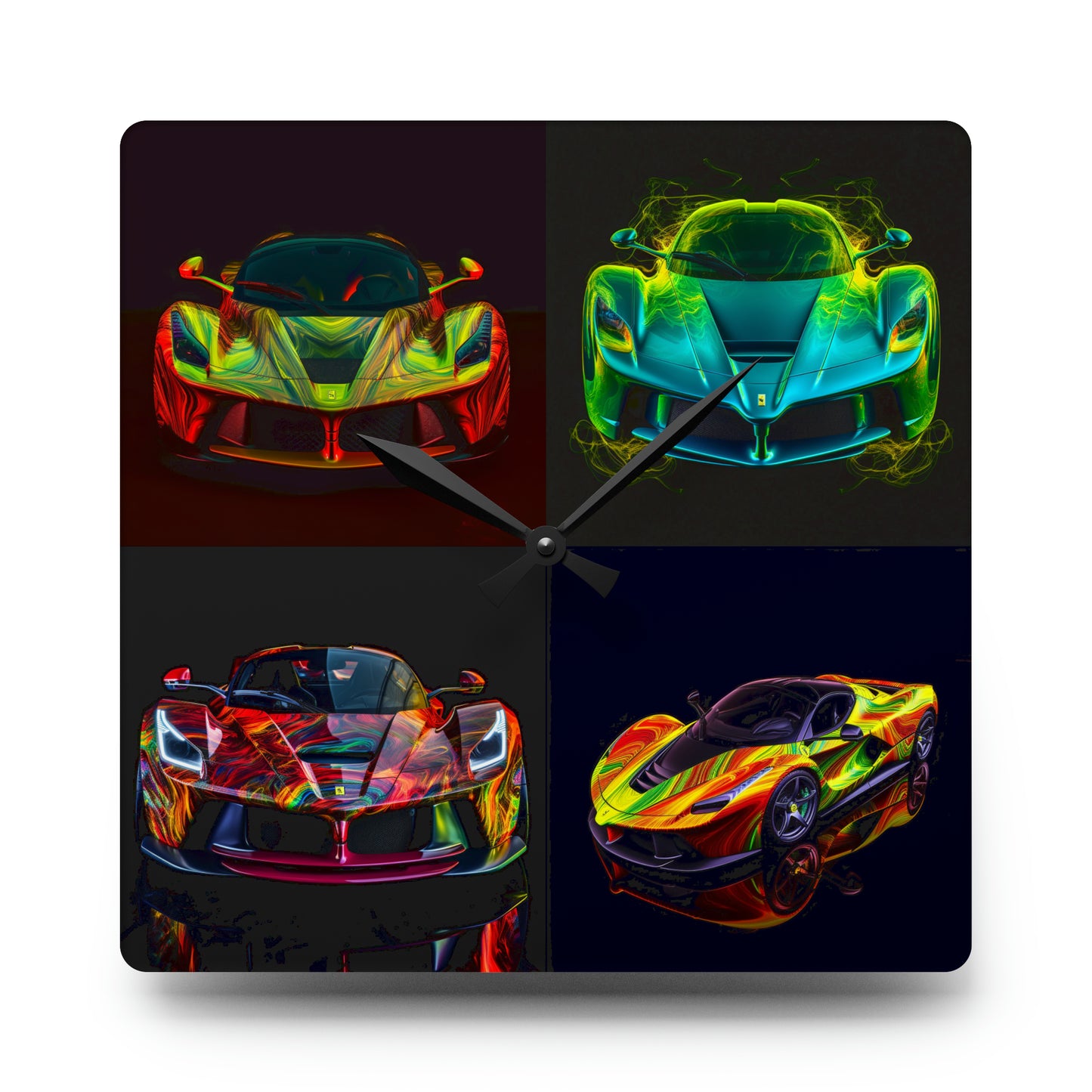 Acrylic Wall Clock Ferrari Neon 5