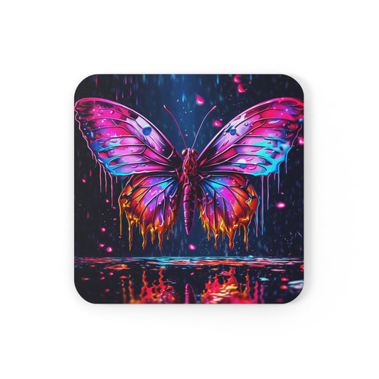Corkwood Coaster Set Pink Butterfly Flair 2