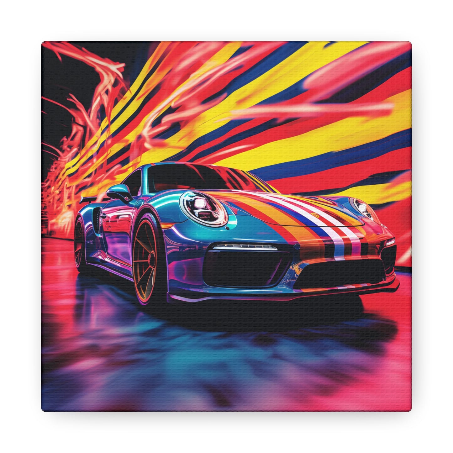 Canvas Gallery Wraps Macro American Flag Porsche 2