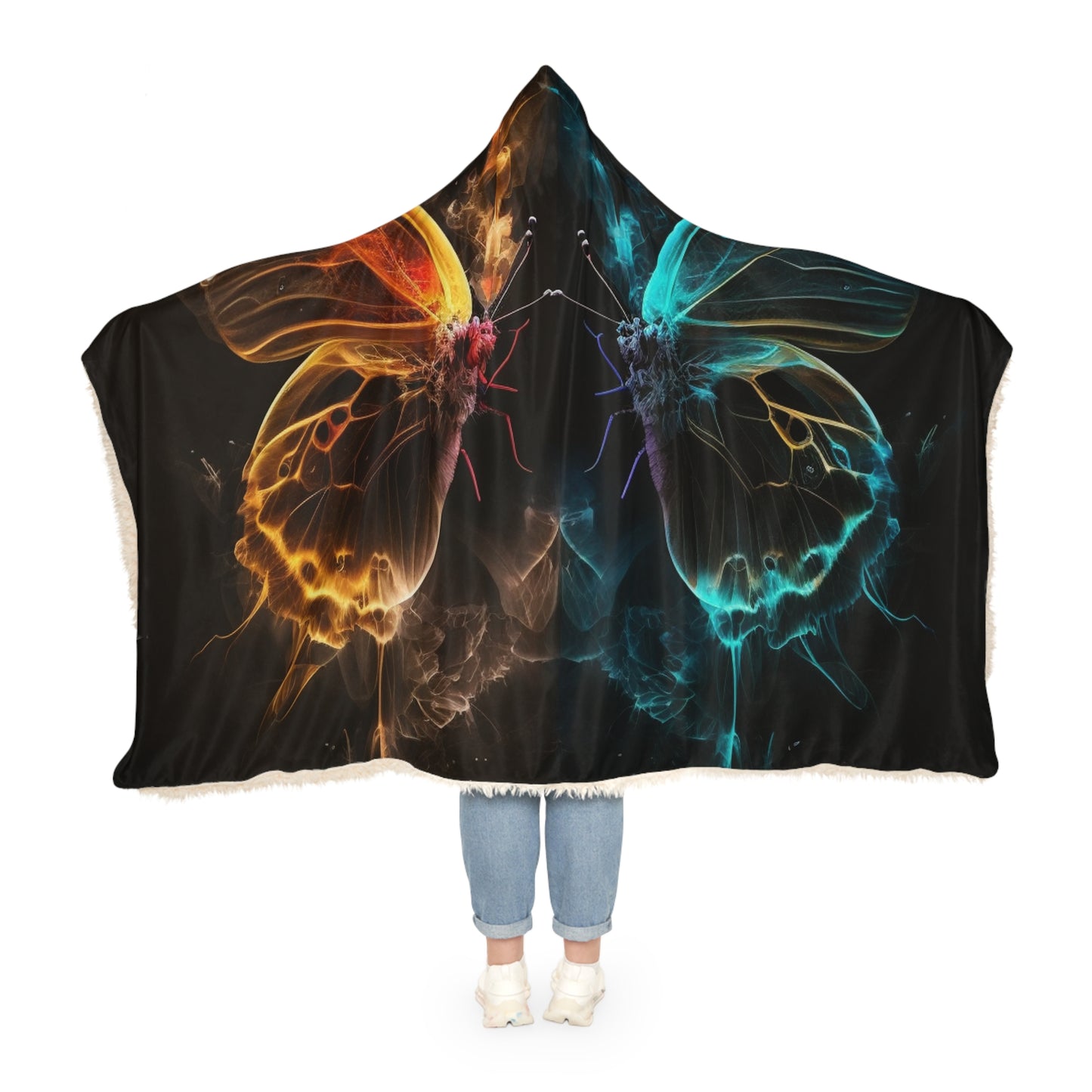 Snuggle Hooded Blanket Kiss Neon Butterfly 7