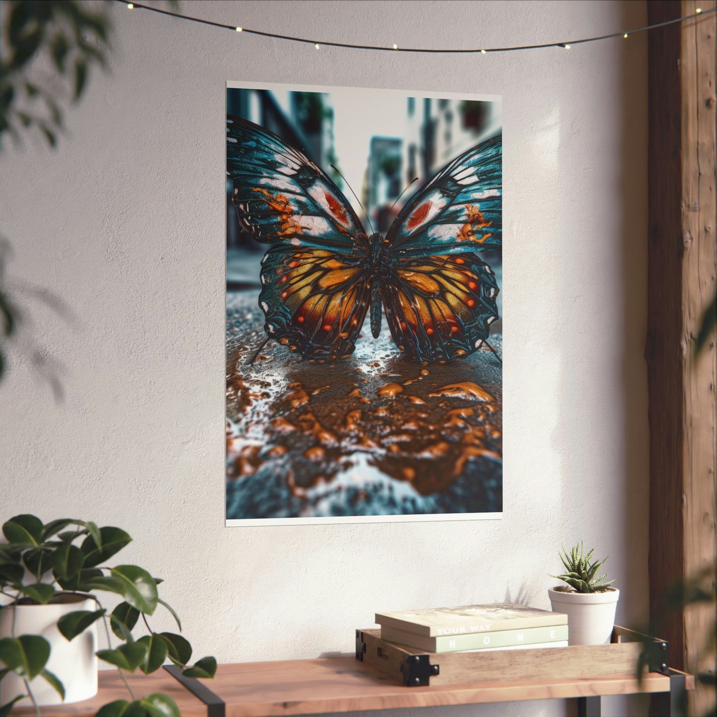 Premium Matte Vertical Posters Water Butterfly Street 3