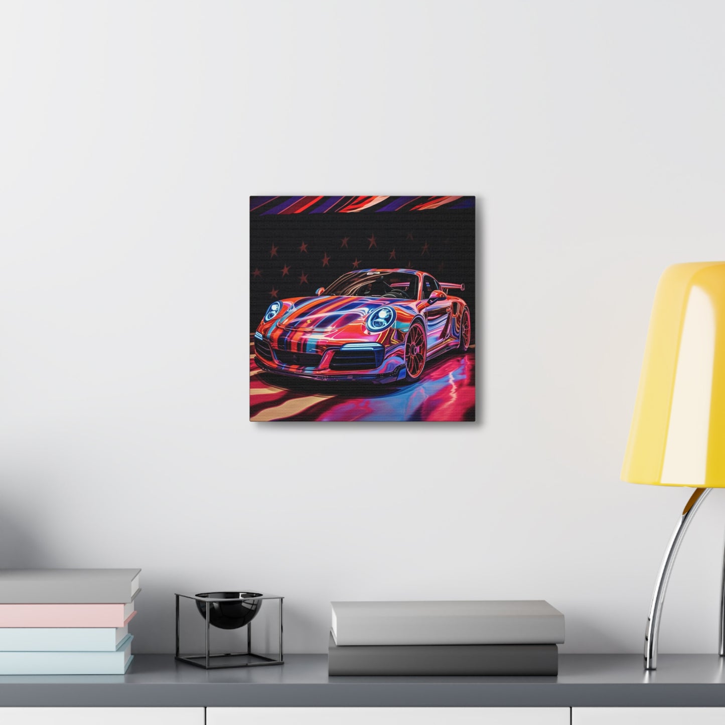 Canvas Gallery Wraps American Flag Colored Porsche 4