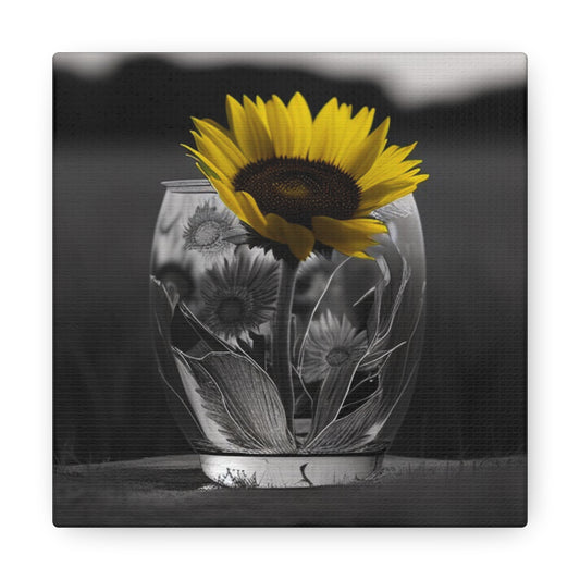 Canvas Gallery Wraps Yellw Sunflower in a vase 1