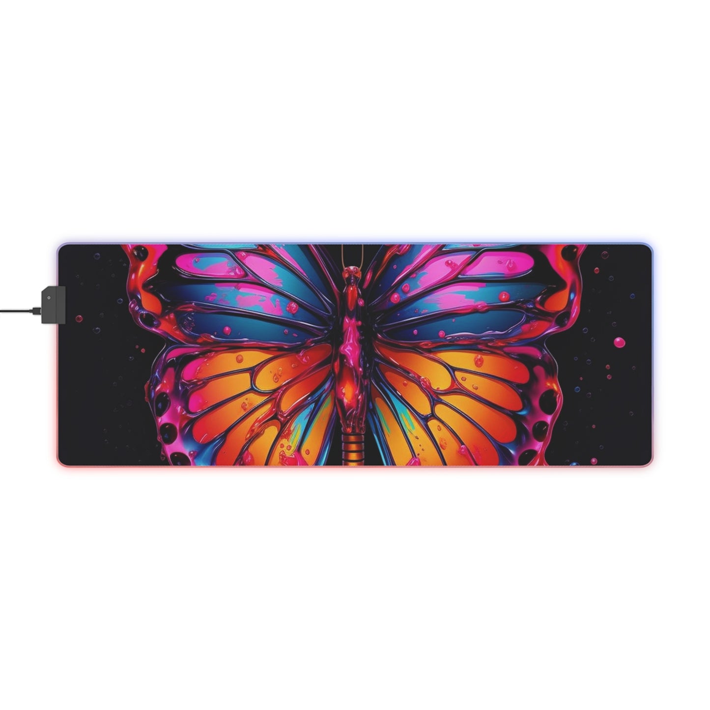 LED Gaming Mouse Pad Pink Butterfly Flair 1