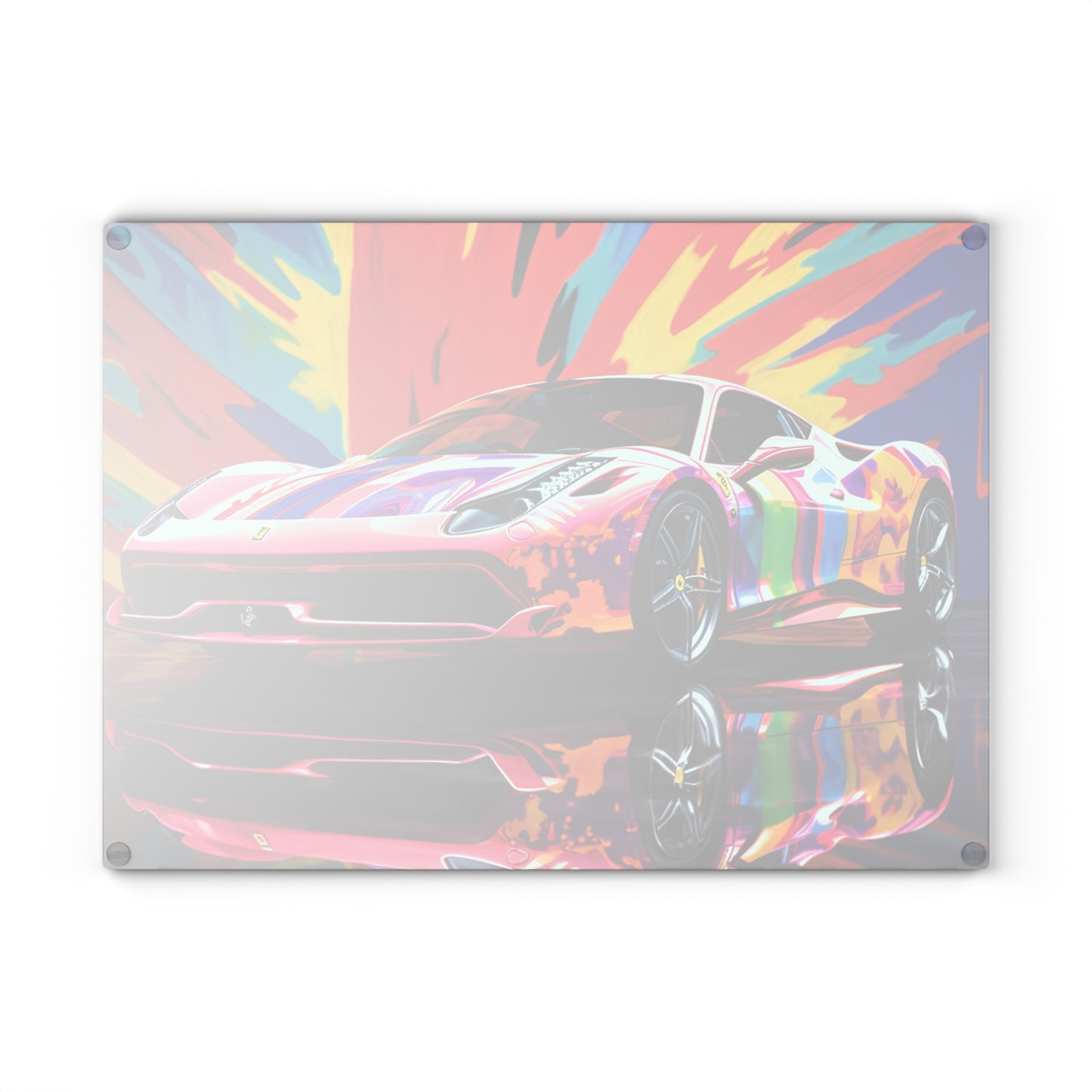 Glass Cutting Board Hyper Colorfull Ferrari 3