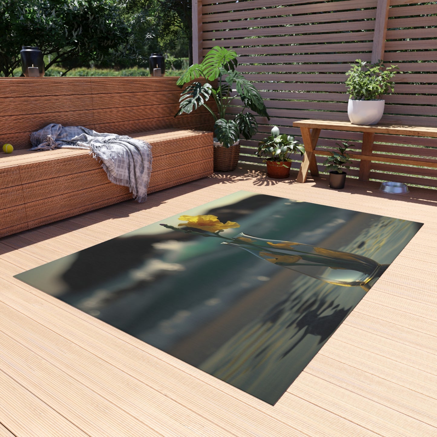 Outdoor Rug  Yellow Gladiolus glass 2