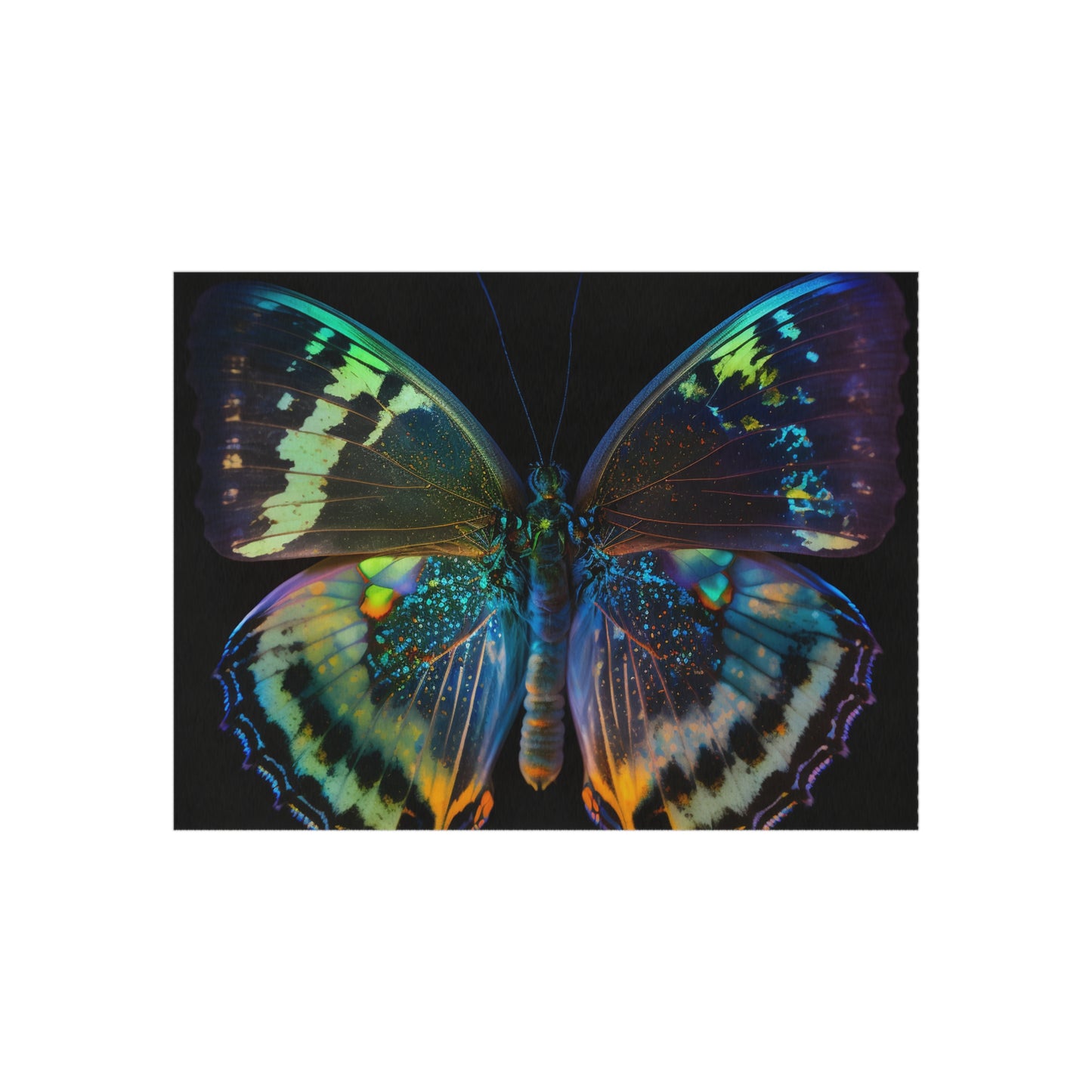 Outdoor Rug  Neon Butterfly Flair 4