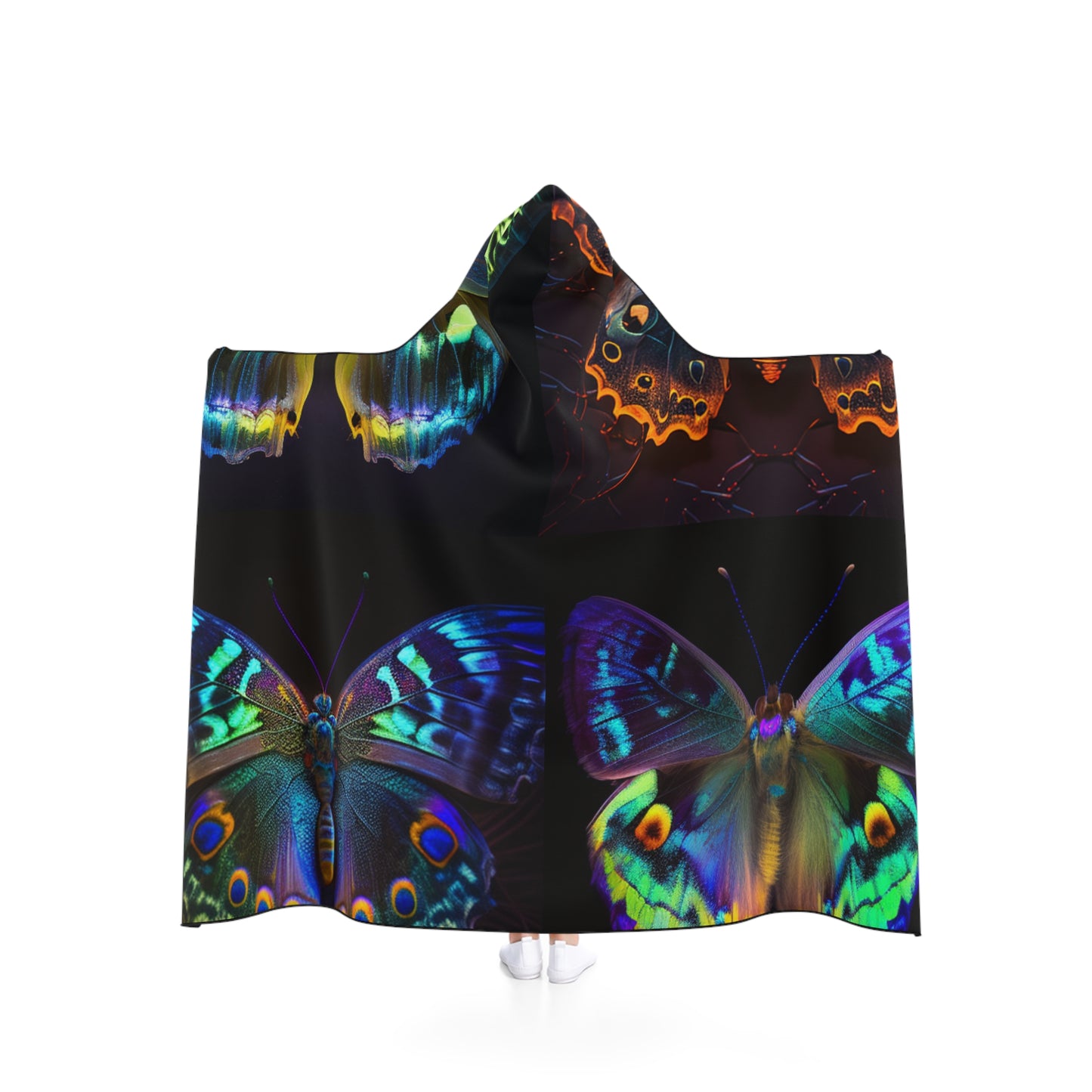 Hooded Blanket Neon Hue Butterfly 5